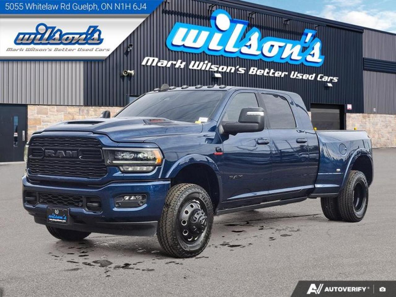 Used 2023 RAM 3500 Limited Mega Cab DRW 4WD | 6.7L Cummins H.O. Diesel | Dually | AISIN Trans | Night Pkg | and More ! for sale in Guelph, ON