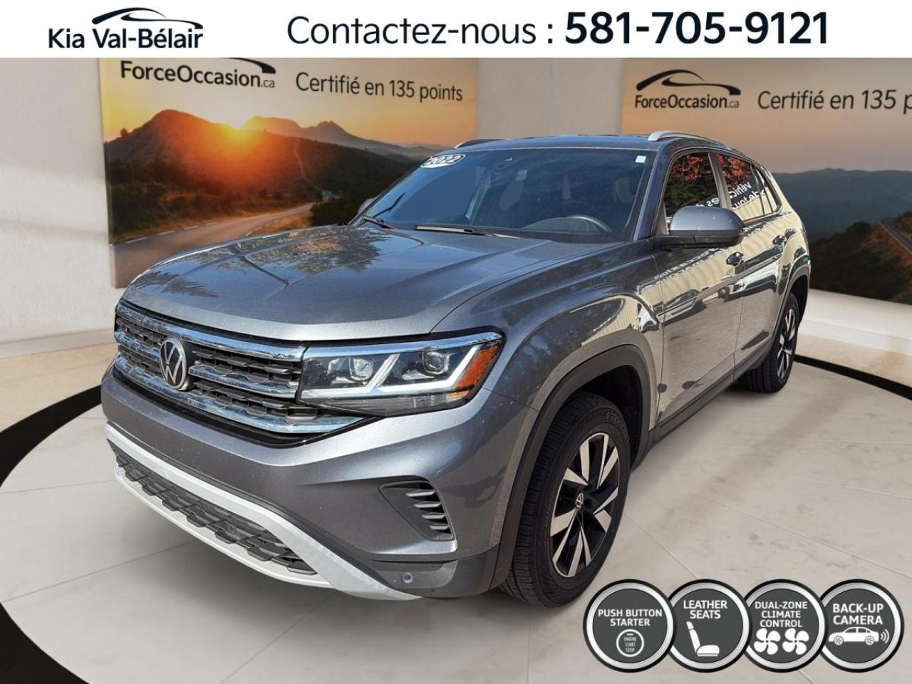 Used 2022 Volkswagen Atlas Cross Sport COMFORTLINE *AWD *BI-ZONE *CAMERA *CARPLAY *CUIR *SIEGES CHAUFF for sale in Québec, QC
