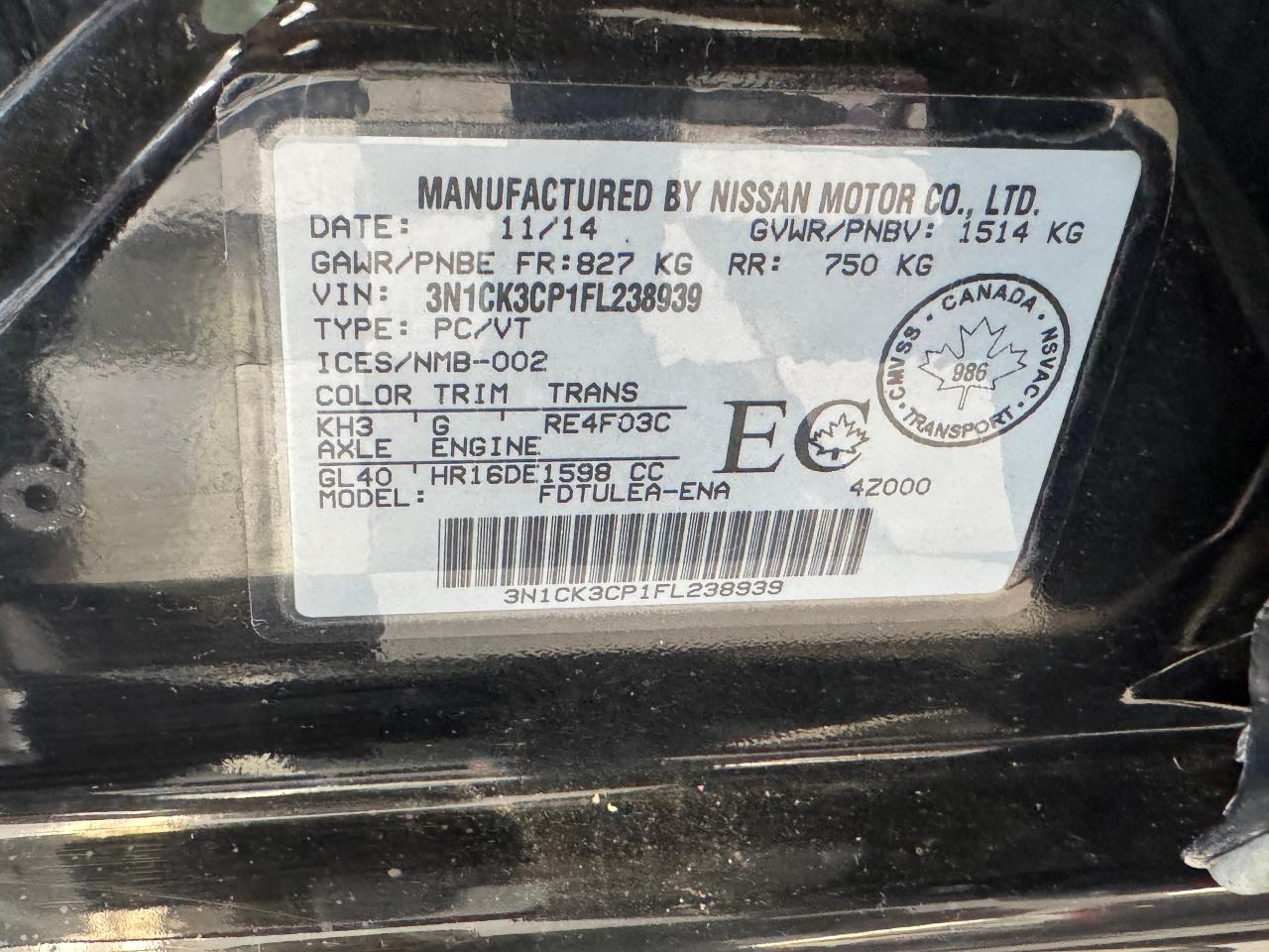 2015 Nissan Micra KROM+Camera+A/C+Bluetooth Photo