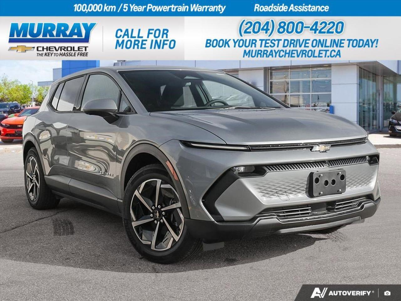 * Heated Front Seat(s) * * Adaptive Cruise Control * * Navigation System *  Step into the future with the 2026 Chevrolet Equinox EV LT, a sleek and modern sport utility vehicle ready to elevate your driving experience around Winnipeg. This electric marvel boasts an elegant Sterling Grey Metallic finish, perfectly complementing its contemporary design. As an electric vehicle, it offers a smooth and quiet ride, powered by a state-of-the-art Nickel Cobalt Manganese traction battery, ensuring efficient and eco-friendly performance.  Enjoy a luxurious interior featuring Black Cloth Seat Trim and a suite of advanced technologies. The Navigation System ensures youre always on the right path, while the intuitive Aerial View Display System and Back-Up Camera enhance your driving confidence with superior visibility. Safety is a priority, with features like Lane Departure Warning, Front Collision Mitigation, and Adaptive Cruise Control, all working harmoniously to provide peace of mind during every journey.  Stay connected with the integrated Bluetooth Connection and WiFi Hotspot, making it easy to keep in touch and entertained on the go. The Chevrolet Equinox EV offers practicality and style with Aluminum Wheels and plenty of room for passengers and cargo alike. Whether its the urban streets or open highways, this vehicle is designed to deliver a seamless and enjoyable driving experience.  Dealer Permit #1740