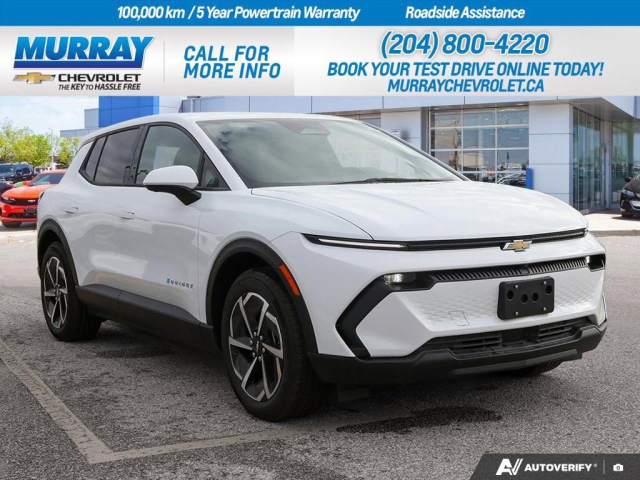 *Aerial View Display System* *Adaptive Cruise Control* *Heated Front Seat(s)*  Unveiling the cutting-edge 2026 Chevrolet Equinox EV LT, an all-electric sport utility vehicle that redefines driving in Winnipeg. With its sleek Summit White exterior, this innovative SUV is designed for those who crave advanced technology and efficient performance. At the heart of this dynamic vehicle is an Electric Motor paired with an Electric Drive Unit, offering seamless power delivery and a smooth driving experience.  Step inside to discover a world of comfort and convenience with luxurious black cloth seats and a range of user-friendly features. The Navigation System guides your journey, while the Heated Front Seat(s) ensure you stay warm during those chilly Winnipeg winters. Meanwhile, the Adaptive Cruise Control provides a relaxing drive, adjusting speed effortlessly to maintain a safe distance from vehicles ahead.  Safety is paramount in the Equinox EV, featuring a suite of advanced safety technologies. The Aerial View Display System offers a comprehensive view of your surroundings, enhancing parking and maneuvering in tight spaces. Lane Keeping Assist and Front Collision Mitigation work together to keep you and your passengers safe, providing peace of mind on every adventure.  The Equinox EV is not just about technology and safety; its also about style and function. The Aluminum Wheels add a touch of sophistication, while the spacious interior with a Rear Bench Seat provides ample room for family and friends. With a WiFi Hotspot and Bluetooth Connection, you can stay connected wherever your journeys take you.  Embrace the future of driving with the 2026 Chevrolet Equinox EV LT, where innovation meets elegance in the heart of Winnipeg.  Dealer Permit #1740