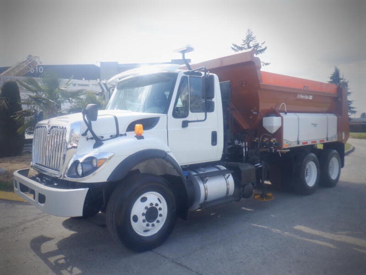 2016 International WorkStar 7500 Tandem Axle Spreader Dump Truck with Air Brakes Diesel, 9.3L L6 DIESEL engine, 6 cylinder, 2 door, automatic, 6X4, cruise control, air conditioning, AM/FM radio, power door locks, power windows, white exterior, grey interior, cloth. Certificate and Decal February 2026  $68,250.00 plus $375 processing fee, $68,625.00 total payment obligation before taxes.   Listing report, warranty, contract commitment cancellation fee, financing available on approved credit (some limitations and exceptions may apply). All above specifications and information is considered to be accurate but is not guaranteed and no opinion or advice is given as to whether this item should be purchased. We do not allow test drives due to theft, fraud, acts of vandalism and undetectable impaired driving. Instead we provide the following benefits: Complimentary Warranty (with options to extend), Limited Money Back Satisfaction Guarantee on Fully Completed Contracts, Contract Commitment Cancellation, and an Open-Ended Sell-Back Option. Ask seller for details or call 604-522-REPO(7376) to confirm listing availability.