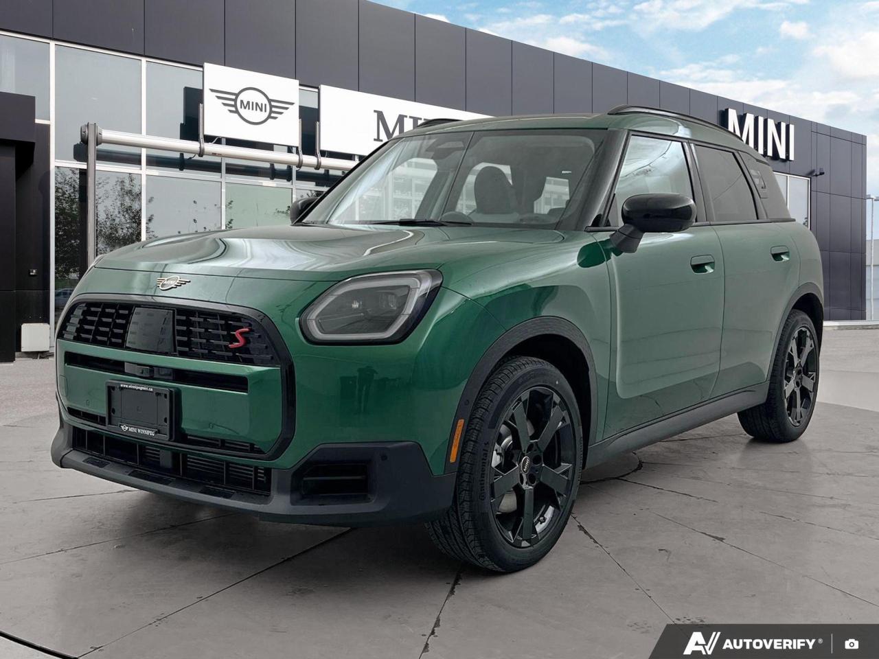 Experience the future of compact SUVs with the 2026 MINI Countryman Cooper S Premier+ Line. This British Racing Green beauty combines MINIs iconic style with cutting-edge technology and performance.

Key Features:
- All-Wheel Drive for superior handling and control
- Panoramic sunroof for an open-air driving experience
- Wireless Apple CarPlay and Android Auto integration
- Advanced driver assistance with Driving Assistant Plus
- Luxurious Vescin/Cloth upholstery with heated front seats
- Powerful 2.0L 4-cylinder TwinPower Turbo engine
- Sleek 7-speed DCT transmission for smooth gear changes

Be among the first to own this next-generation MINI Countryman. Reserve yours today at MINI Winnipeg or contact us to schedule a personalized consultation. Dont miss your chance to experience the perfect blend of style, technology, and performance in this innovative compact SUV.
At MINI Winnipeg, we constantly strive to provide the best service and experience for every customer. 

	Enjoy No-Charge Scheduled Maintenance for 3yr/40k.
	MINI Factory Certified Technicians and Authentic MINI Parts.
	26 Loaner Vehicles & Valet Service

Get ready to Motor On! Call to book your appointment at 204-897-6464. Dealer Permit# 9740
Dealer permit #9740