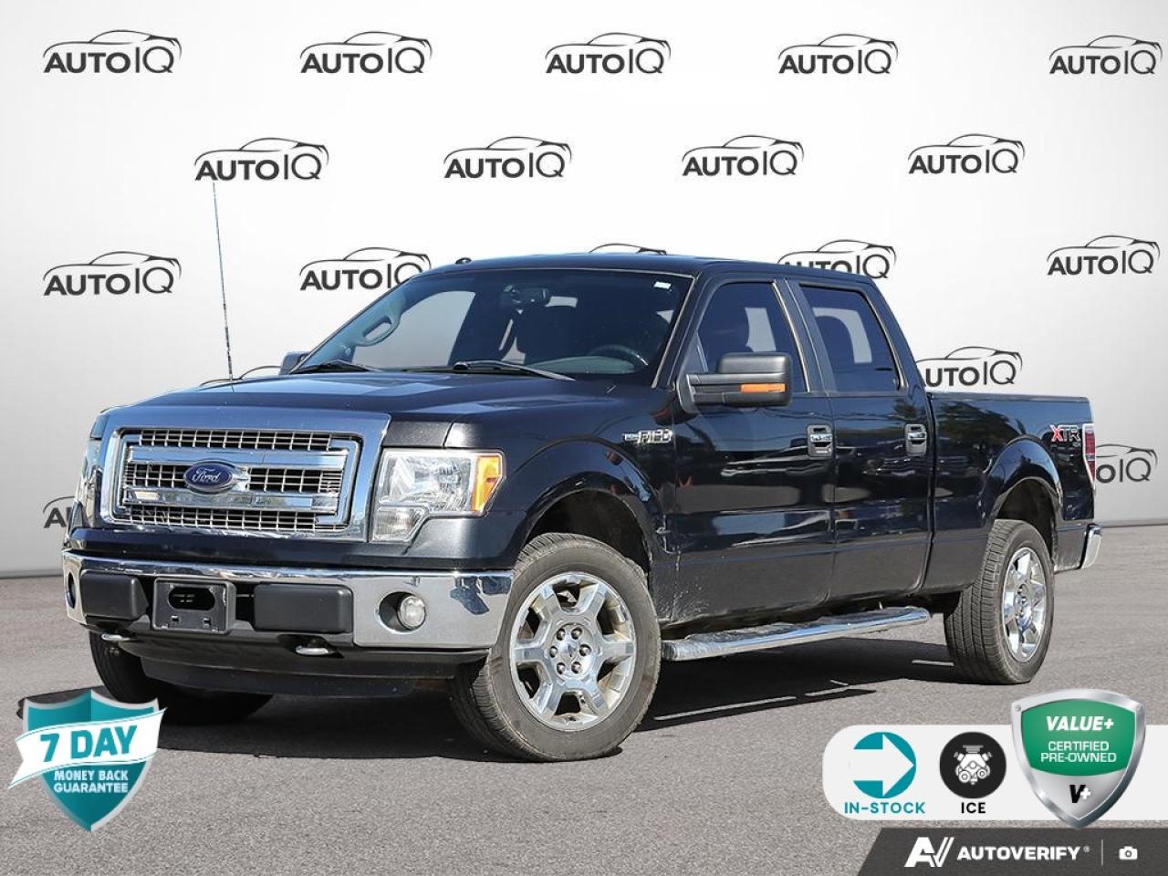 4WD, 20 Chrome-Clad Aluminum Wheels, 4.2 LCD Cluster Display, 5 Chrome Tubular Running Boards, Air Conditioning, Alloy wheels, Auxiliary Transmission Oil Cooler, Chrome Door Handles, Chrome Exhaust Tip, Delay-off headlights, Equipment Group 302A Luxury, Front fog lights, Fully automatic headlights, Leather-Wrapped Steering Wheel, Outside temperature display, Overhead Console w/Storage Bin, Panic alarm, Power Adjustable Pedals, Power Driver Seat, Power steering, Power windows, Power-Sliding Rear-Window, Premium Cloth 40/20/40 Split Bench Seat, Radio: AM/FM Stereo/Clock/Single-CD, Rear Window Defrost, Rear-View Camera, Remote keyless entry, Remote Start System, Reverse Sensing System, Security system, Select Shift Transmission, Steering wheel mounted audio controls, Sun visors w/Illuminated Mirrors, Super Engine Cooling, SYNC Communications & Entertainment System, Trailer Brake Controller, Trailer Tow Package, Wheels: 18 Bright Chrome-Clad Aluminum, XLT Convenience Package, XTR Package.<br><br>Tuxedo Black Metallic<br>2014 Ford F-150 XLT 302A LUXURY | REMOTE KEYLESS ENTRY | PREMIUM CLOTH 40/20/40 SPLIT BENCH SEAT | REMOTE START SYSTEM<br>302A LUXURY | REMOTE KEYLESS ENTRY | PREMIUM CLOTH 40/20/40 SPLIT BENCH SEAT | REMOTE START SYSTEM 4D Super Crew<br>5.0L V8 6-Speed Automatic Electronic<br>4WD<br><br><br>Reviews:<br>  * Owner reviews are few and far between online, though a scan of your writers notes from past test drives of the Raptor indicate that potential owners can expect fun to drive handling on any surface, pleasing power with the 6.2L engine, a smooth and comfortable highway drive, and unique, distinctive and exclusive looks. High capability and a great driving position helped round out the package. Source: autoTRADER.ca<p></p>

<h4>VALUE+ CERTIFIED PRE-OWNED VEHICLE</h4>

<p>36-point Provincial Safety Inspection<br />
172-point inspection combined mechanical, aesthetic, functional inspection including a vehicle report card<br />
Warranty: 30 Days or 1500 KMS on mechanical safety-related items and extended plans are available<br />
Complimentary CARFAX Vehicle History Report<br />
2X Provincial safety standard for tire tread depth<br />
2X Provincial safety standard for brake pad thickness<br />
7 Day Money Back Guarantee*<br />
Market Value Report provided<br />
Complimentary 3 months SIRIUS XM satellite radio subscription on equipped vehicles<br />
Complimentary wash and vacuum<br />
Vehicle scanned for open recall notifications from manufacturer</p>

<p>SPECIAL NOTE: This vehicle is reserved for AutoIQs retail customers only. Please, No dealer calls. Errors & omissions excepted.</p>

<p>*As-traded, specialty or high-performance vehicles are excluded from the 7-Day Money Back Guarantee Program (including, but not limited to Ford Shelby, Ford mustang GT, Ford Raptor, Chevrolet Corvette, Camaro 2SS, Camaro ZL1, V-Series Cadillac, Dodge/Jeep SRT, Hyundai N Line, all electric models)</p>