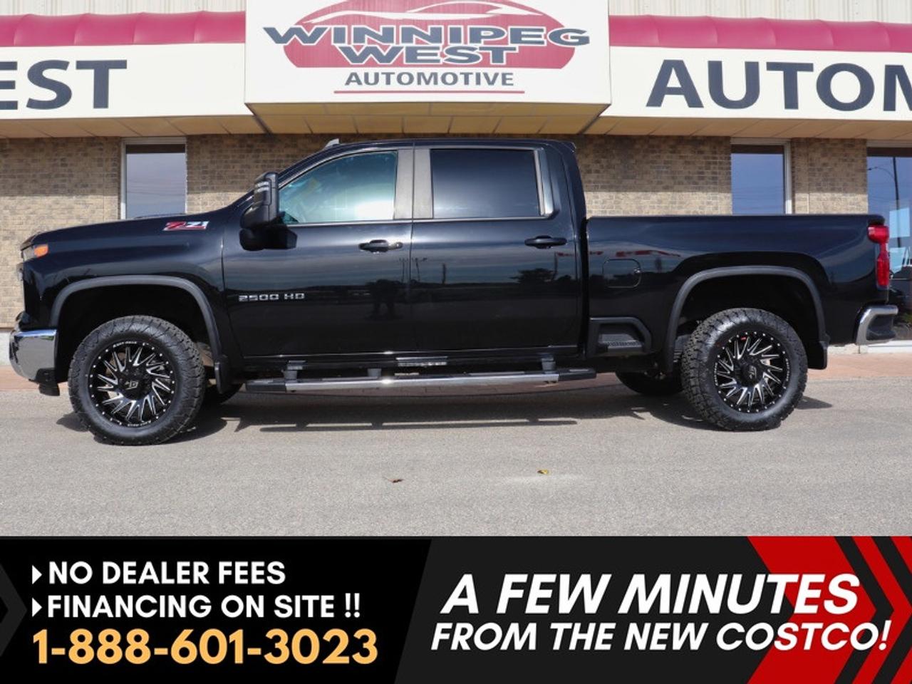 *** Dealer arranged financing on site! Quick, Simple,  no calls or waiting on bank appointments required!! Drive away today ***   NO ADMINISTRATION FEES!!

JUST ARRIVED  FULLY LOADED 2024 CHEVROLET SILVERADO 2500HD 4X4 Z71 OFF-ROAD DURAMAX DIESEL WITH 9900GVW!!  

WOW WHAT A GREAT LOOKING TRUCK, HARD TO FIND WITH LOW KMS! STUNNING BLACK ON BLACK DURAMAX! LOADED WITH GREAT OPTIONS INCLUDING THE ALL NEW DASH, HEATED BUCKET SEATS AND WHEEL WITH CENTER CONSOLE, AND HAS 9900GVW (NO MB safeties yearly!) AND SO MUCH MORE!! Experience the ultimate combination of power, capability, technology, and comfort with this fully equipped 2024 Chevrolet Silverado 2500HD. This truck is perfect for work, play, and everything in between  boasting a 6.6L V8 Turbo Diesel Duramax engine, 10-speed automatic transmission, and the legendary Z71 Off-Road Package for unmatched handling and off-road confidence.

KEY FEATURES & HIGHLIGHTS:

Performance & Towing

- Rugged 6.6L V8 Turbo Diesel Duramax producing 470 horsepower and 975 lb-ft of torque
- Heavy-duty StabiliTrak with traction control and hill start assist
- Trailer brake controller and towing guidance app for safe, easy towing
- Off-road Z71 suspension with Rancho twin-tube shocks and skid plates
- Rear differential auto-locking & two-speed transfer case for ultimate control
- GVWR: 4,490 kg (9,900 lb) | Rear axle ratio: 3.42

Safety & Driver Assistance

- Automatic Emergency Braking, Forward Collision Alert, and Pedestrian Detection
- Lane Departure Warning & Following Distance Indicator
- IntelliBeam LED Headlamps & HD Rearview Camera
- Rear Seat Reminder & ADAS functionality for added peace of mind

Interior Comfort & Convenience

- Dual-zone automatic climate control keeps driver and passenger comfortable
- 10-way power driver seat with heated front seats
- Heated steering wheel for cold-weather comfort
- 12.3-inch configurable digital driver information center
- Power windows, locks, and remote keyless entry
- Wireless phone charging and multiple 120V outlets (dashboard & cargo area)

Infotainment & Connectivity

- Chevrolet 3 Premium Infotainment System with 13.4 diagonal screen
- Integrated Google, Apple CarPlay & Android Auto (wireless)
- Bluetooth for most phones, built-in navigation support
- SiriusXM 360L trial included

Exterior & Utility

- Chrome bumpers & integrated side steps for easy access
- Power-adjustable heated mirrors with integrated turn signals
- Rear tinted windows & LED cargo bed lighting
- Power tailgate with automatic open/close function
- Black molded mud flaps and all-season floor liners (dealer installed)

Optional Packages & Upgrades

- Z71 Off-Road Package  off-road suspension, skid plates, ChevyTec spray-on bed liner, Z71 fender badge
- Convenience II Package  sliding rear window, universal remote, rear seat storage, hitch guidance
- Saddle/Gooseneck Hitch Package  for maximum towing versatility
- Remote Start Package 
- Heated Seats & Steering Wheel Package  front bucket seats with wireless charging

Complete the great look of this amazing truck by adding the OPTIONAL Rim and tire package featuring GT Off Road Rims with AMP Terrain Pro 285/60-20-inch tires! (Available For Extra $$ at a GREAT DEAL with truck purchase) 

This STUNNING AND LOADED Silverado 2500HD Z71 WITH 9900 GVW (NO ANNUAL MB SAFETY INSPECTIONS) is built to conquer the toughest jobs while keeping you connected, comfortable, and safe. Whether its towing, hauling, off-roading, or just cruising in style, this truck checks all the boxes. Call or visit us today to test drive this fully loaded 2024 Chevrolet Silverado 2500HD Z71 Duramax Diesel  the ultimate truck for work and adventure! 


Comes with a Manitoba Safety Certification, and we have many Extended Powertrain warranties available on your vehicle purchase up to 10-year coverage (on eligible vehicles see dealer for details). Financing on site with Zero down financing OAC. Trades accepted. View at Winnipeg West Automotive Group, 5195 Portage Ave. (only a couple of minutes past the new Costco) Dealer permit # 6007, Call now 1(888) 601-3023. This Car is located in Winnipeg Manitoba,  however we can have it shipped anywhere in North America relatively inexpensively.