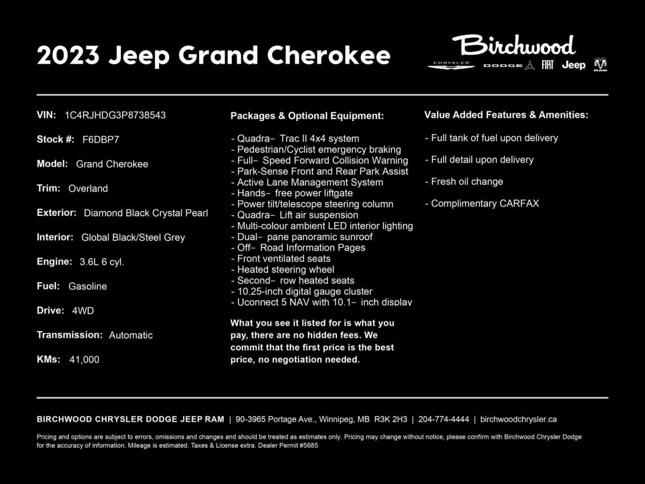 Used 2023 Jeep Grand Cherokee Overland | 10.1