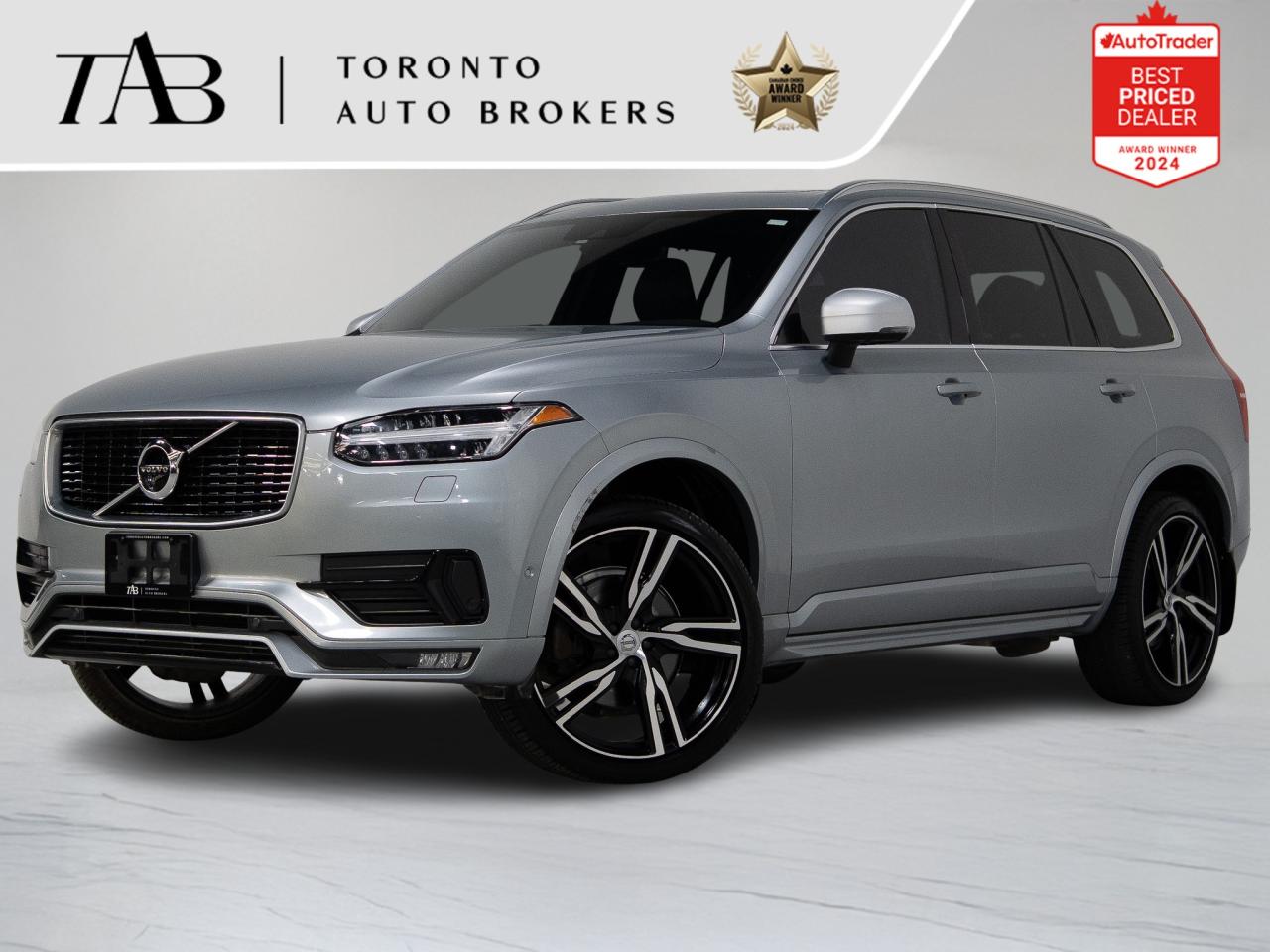 The 2018 Volvo XC90 T6 R-Design is a clean Carfax, local Ontario vehicle that perfectly blends Scandinavian design with versatile luxury. Finished in elegant Silver, this seven-passenger SUV delivers refined performance through its turbo and supercharged 4-cylinder engine and all-wheel-drive system. The R-Design trim enhances its sporty presence with 22" Aluminum Alloy Wheels, bold styling accents, and a premium, driver-focused cabin. Inside, enjoy advanced technology, luxurious materials, and exceptional comfort for every journey.

Key Features Include
22" Aluminum Alloy Wheels
R-Design Sport Styling Package
Panoramic Sunroof
Heated Front Seats
Heated Steering Wheel
Harman Kardon Premium Sound System
Navigation with Real-Time Traffic
360-Degree Camera
Adaptive Cruise Control
Blind Spot Monitoring with Rear Cross Traffic Alert

NOW OFFERING 3 MONTH DEFERRED FINANCING PAYMENTS ON APPROVED CREDIT. 

WE OFFER THE BEST FINANCE RATES, AND DONT CHARGE ANY FINANCING FEE 

Looking for a top-rated pre-owned luxury car dealership in the GTA? Look no further than Toronto Auto Brokers (TAB)! Were proud to have won multiple awards, including the 2024 AutoTrader Best Priced Dealer, the 2024 CarGurus Award, the 2025 Top Choice Award, the 2025 Consumer Satisfaction Award, the 2025 Canadian Choice Award, the 2025 Three Best Rated Dealer Award, and many more!

With 30 years of experience serving the Greater Toronto Area, TAB is a respected and trusted name in the pre-owned luxury car industry. Our 30,000 sq.Ft indoor showroom is home to a wide range of luxury vehicles from top brands like BMW, Mercedes-Benz, Audi, Porsche, Land Rover, Jaguar, Aston Martin, Bentley, Maserati, and more. And we dont just serve the GTA, were proud to offer our services to all cities in Canada, including Vancouver, Montreal, Calgary, Edmonton, Winnipeg, Saskatchewan, Halifax, and more.

At TAB, were committed to providing a no-pressure environment and honest work ethics. As a family-owned and operated business, we treat every customer like family and ensure that every interaction is a positive one. Come experience the TAB Lifestyle at its truest form, luxury car buying has never been more enjoyable and exciting!

We offer a variety of services to make your purchase experience as easy and stress-free as possible. From competitive and simple financing and leasing options to extended warranties, aftermarket services, and full history reports on every vehicle, we have everything you need to make an informed decision. We welcome every trade, even if youre just looking to sell your car without buying, and when it comes to financing or leasing, we offer same day approvals, with access to over 50 lenders, including all of the banks in Canada. Feel free to check out your own Equifax credit score without affecting your credit score, simply click on the Equifax tab above and see if you qualify.

So if youre looking for a luxury pre-owned car dealership in Toronto, look no further than TAB! We proudly serve the GTA, including Toronto, Etobicoke, Woodbridge, North York, York Region, Vaughan, Thornhill, Richmond Hill, Mississauga, Scarborough, Markham, Oshawa, Peteborough, Hamilton, Newmarket, Orangeville, Aurora, Brantford, Barrie, Kitchener, Niagara Falls, Oakville, Cambridge, Kitchener, Waterloo, Guelph, London, Windsor, Orillia, Pickering, Ajax, Whitby, Durham, Cobourg, Belleville, Kingston, Ottawa, Montreal, Vancouver, Winnipeg, Calgary, Edmonton, Regina, Halifax, and more.

Call us today or visit our website to learn more about our inventory and services. And remember, all prices exclude applicable taxes and licensing, and vehicles can be certified at an additional cost of $999.

Reviews:
  * Most owners rave about the XC90s uniquely understated and elegant design, both inside and out. A commanding driving position and relatively generous on-board space are also noted. The h