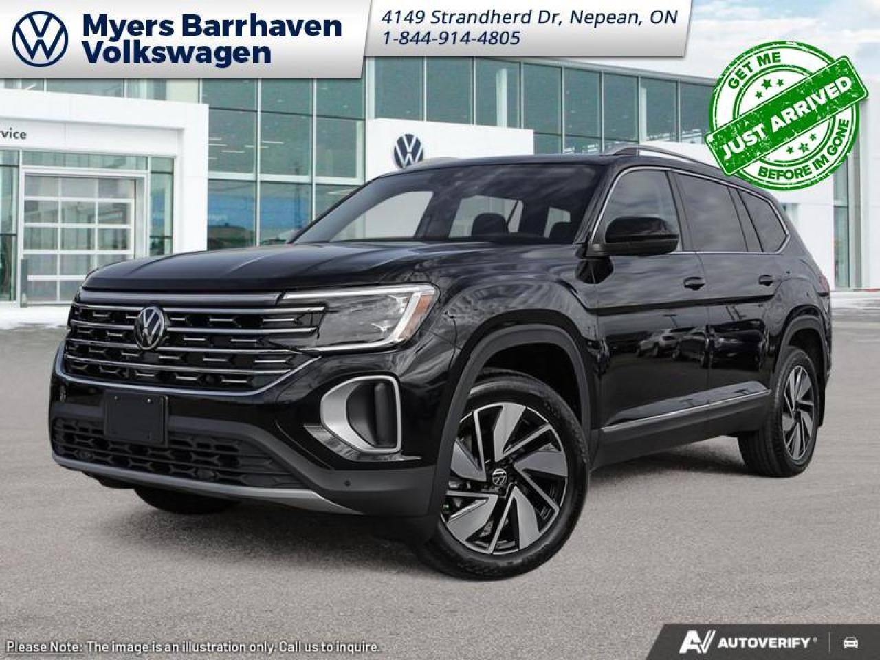 <b>Leather Seats!</b><br> <br> <br> <br>  The 2026 Volkswagen Atlas stands out with its striking presence, sharp exterior details and strong character that demand attention on every drive. <br> <br>From the outside, the Atlas features a rugged stance, refined bodywork and modern lighting that give it bold SUV appeal. Inside, the cabin offers generous space across all three rows, intuitive connectivity and seating designed for both passengers and cargo. With its spacious utility, smart features and Volkswagens commitment to quality, the Atlas delivers a well-rounded choice for drivers seeking practicality without compromise.<br> <br> This deep black pearl SUV  has an automatic transmission and is powered by a  269HP 2.0L 4 Cylinder Engine. Driven via that brawny motor it gets  12.8 L/100 km in the city and   9.4 L/100 km out on the highway according to Transport Canada.<br> <br> Our Atlass trim level is Highline. This trim rewards you with a panoramic sunroof, an aerial view camera system, and a 10-speaker harman/kardon audio system. Other standard features include ventilated and heated front seats, heated rear seats, leather upholstery, a heated steering wheel, adaptive cruise control, Car-Net 4G LTE, remote engine start, a power liftgate for rear cargo access, and a 12-inch infotainment screen with inbuilt navigation, Apple CarPlay and Android Auto. Safety features also include lane keep assist with lane departure warning, collision mitigation, blind spot alert, front and rear parking sensors, and forward collision mitigation. This vehicle has been upgraded with the following features: Leather Seats. <br><br> <br>To apply right now for financing use this link : <a href=https://www.barrhavenvw.ca/en/form/new/financing-request-step-1/44 target=_blank>https://www.barrhavenvw.ca/en/form/new/financing-request-step-1/44</a><br><br> <br/>    5.99% financing for 84 months. <br> Buy this vehicle now for the lowest bi-weekly payment of <b>$427.68</b> with $0 down for 84 months @ 5.99% APR O.A.C. ( Plus applicable taxes -  $840 Doc fee. Cash purchase selling price includes: Tire Stewardship ($20.00), OMVIC Fee ($12.50). (HST) are extra. (HST), licence, insurance & registration not included. **Rebates may not apply to all purchase types. Conditions varysee dealer for details.    ).  Incentives expire 2025-12-01.  See dealer for details. <br> <br> <br>LEASING:<br><br>Estimated Lease Payment: $404 bi-weekly <br>Payment based on 5.99% lease financing for 48 months with $0 down payment on approved credit. Total obligation $42,052. Mileage allowance of 16,000 KM/year. Offer expires 2025-12-01.<br><br><br>We are your premier Volkswagen dealership in the region. If youre looking for a new Volkswagen or a car, check out Barrhaven Volkswagens new, pre-owned, and certified pre-owned Volkswagen inventories. We have the complete lineup of new Volkswagen vehicles in stock like the GTI, Golf R, Jetta, Tiguan, Atlas Cross Sport, Volkswagen ID.4 electric vehicle, and Atlas. If you cant find the Volkswagen model youre looking for in the colour that you want, feel free to contact us and well be happy to find it for you. If youre in the market for pre-owned cars, make sure you check out our inventory. If you see a car that you like, contact 844-914-4805 to schedule a test drive.<br> Come by and check out our fleet of 60+ used cars and trucks and 70+ new cars and trucks for sale in Nepean.  o~o