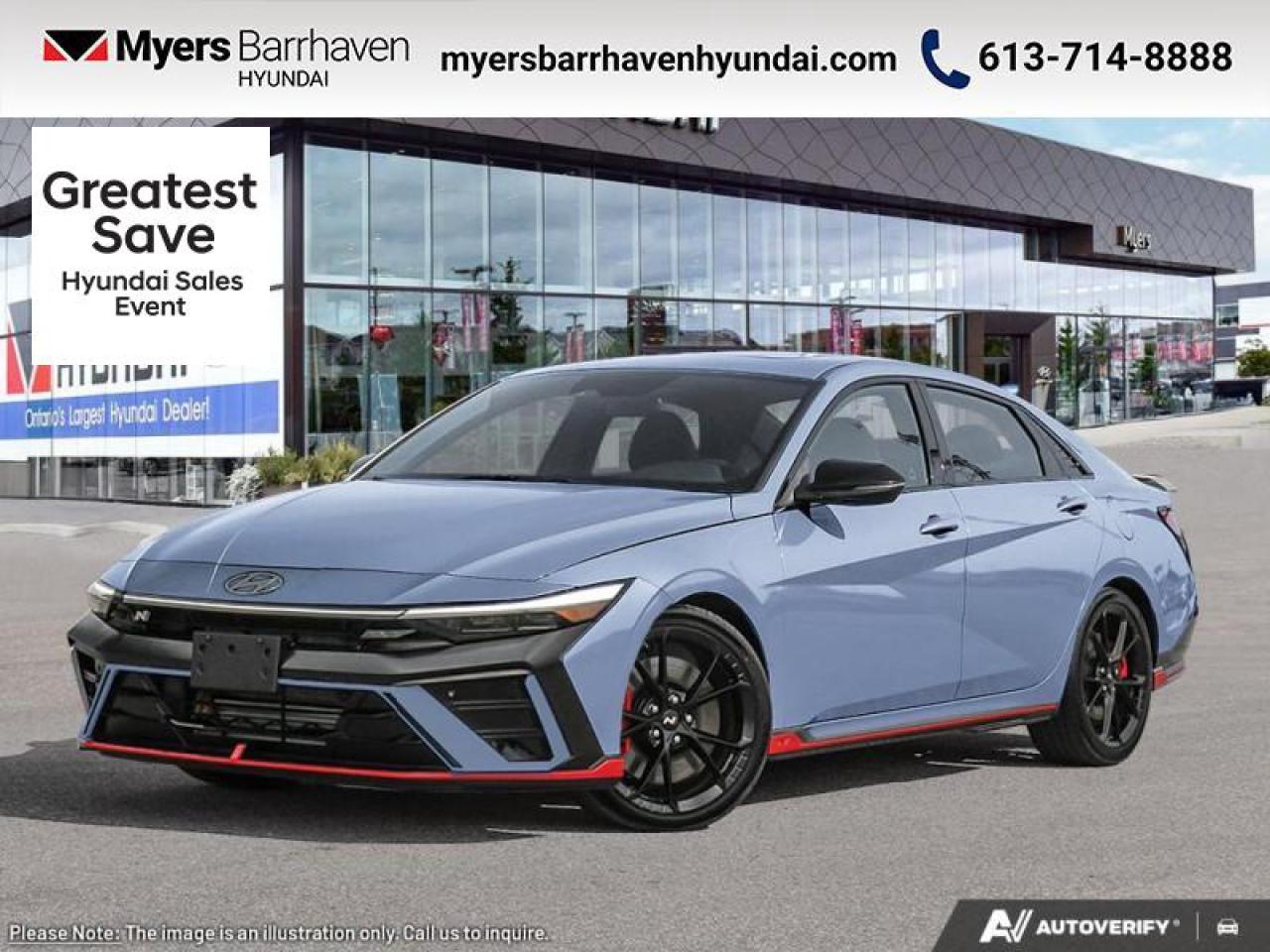 New 2025 Hyundai Elantra N DCT  - Sunroof -  Premium Audio - $281 B/W for sale in Nepean, ON