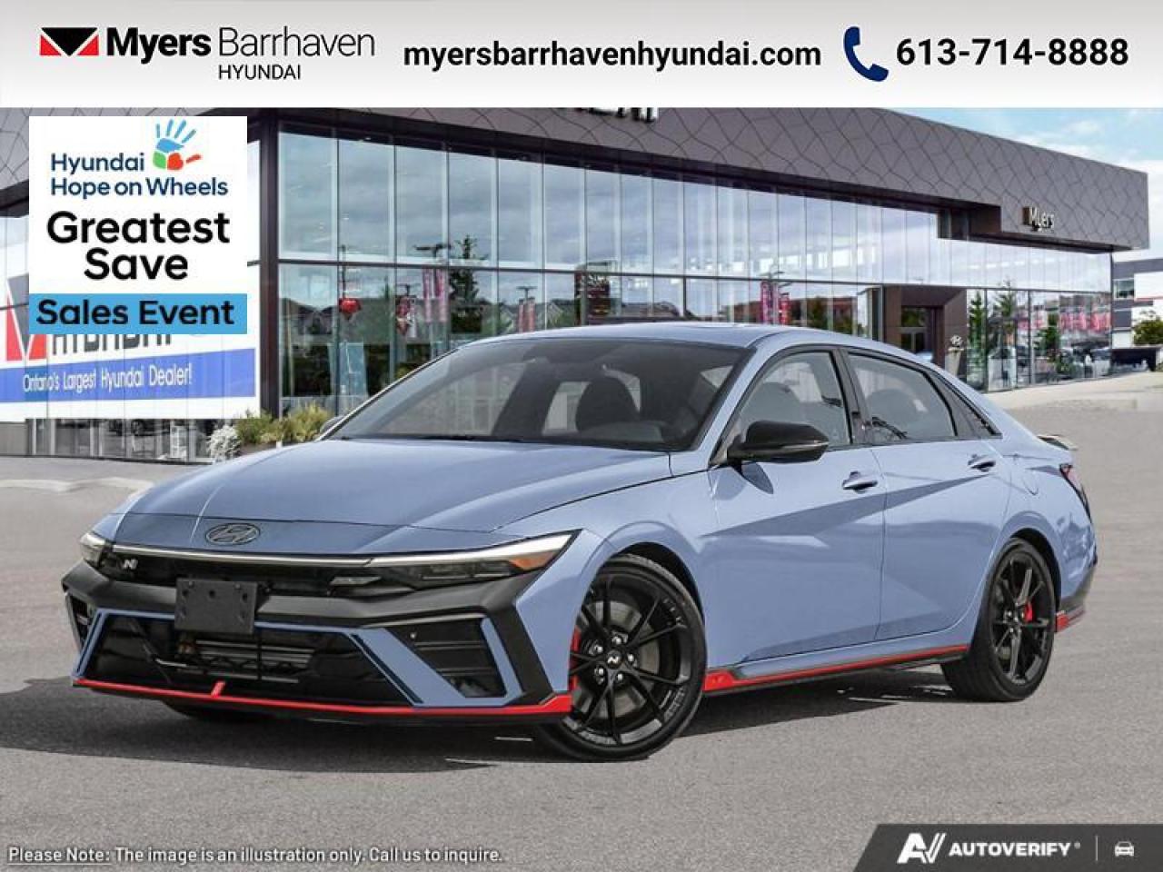 New 2025 Hyundai Elantra N Manual  - Sunroof -  Premium Audio - $273 B/W for sale in Nepean, ON