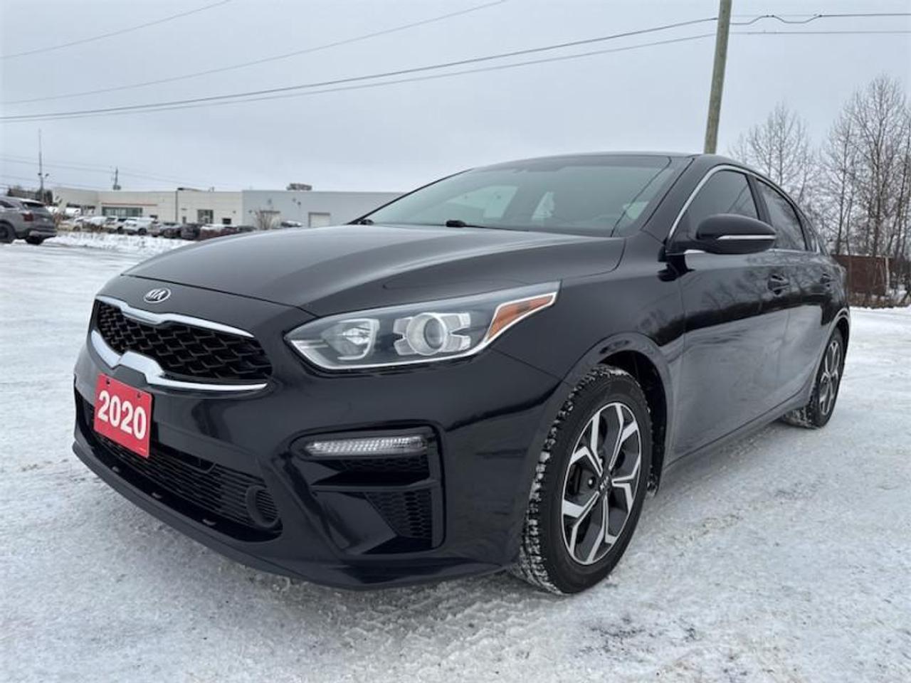 <b>Accident Free on Carfax Report, Remote Start, Heated Steering Wheel, Wireless Charging, Apple Carplay, Android Auto, Blind Spot Monitoring, Lane Keep Assist, Heated Seats, Local Trade not a Rental, Non-Smoker, Fresh Oil Change!<br> <br></b><br>   Compare at $16930 - Kia of Timmins is just $15902! <br> <br>This 2020 Kia Forte offers premium performance that complements and matches its good looks and sporty styling. This 2020 Kia Forte is for sale today in Timmins. <br> <br>Very reminiscent of the flagship Stinger, this Kia Forte has the good looks to match its outstanding performance capabilities. With a spacious interior seldom found in a compact sedan, this Forte offers affordable practicality for a vibrant and active family. Further complementing the quality of this vehicle is the excellent fit and finish, both inside and out, allowing for a solid feeling regardless of the road surface or condition. This sedan has 98,224 km and is a Certified Pre-Owned vehicle. Its Black in colour. It has an Automatic transmission and is powered by a 147HP 2.0L 4 Cylinder Engine. And its got a certified used vehicle warranty for added peace of mind. <br> <br> Our Fortes trim level is EX. Loaded with excellent features, this Forte EX is equipped with wireless charging, blind spot monitoring with rear cross traffic alert, aluminum wheels, LED lighting, side mirror turn signals, and chrome exterior styling. Additional features include lane keep assistance, driver attention alerts, forward collision avoidance assistance, heated front seats and steering wheel, a leather wrapped steering wheel and shift knob, plus steering wheel audio controls, remote keyless entry and heated side mirrors. Infotainment is provided by an impressive system complete with an 8 inch display, Apple CarPlay, Android Auto, Bluetooth streaming audio and USB inputs. This vehicle has been upgraded with the following features: Air, Rear Air, Tilt, Cruise, Power Windows, Power Locks, Power Mirrors.<br> <br>To apply right now for financing use this link: <a href=https://www.kiaoftimmins.com/timmins-ontario-car-loan-application target=_blank>https://www.kiaoftimmins.com/timmins-ontario-car-loan-application</a><br><br> <br/>Kia Certified Pre-Owned vehicles are the most reliable pre-owned vehicles on the road. At Kia, were so sure of this, we stand behind our vehicles with a no hassle 30 day / 2,000 kmexchange privilege. We offer the following benefits: 135 point vehicle inspection, paintless dent removal coverage, key and keyless remote replacement coverage, mechanical breakdown protection (optional coverage), filter changes, $500 graduate bonus (if applicable), CarFax vehicle history report, SiriusXM satellite radio trial, fully backed by Kia Canada. For more information, please contact one of our professional staff at Kia of Timmins.<br> <br/><br> Buy this vehicle now for the lowest bi-weekly payment of <b>$132.06</b> with $0 down for 72 months @ 8.99% APR O.A.C. ( Plus applicable taxes -  Plus applicable fees   / Total Obligation of $20601  ).  See dealer for details. <br> <br>As a local, family owned and operated dealership we look to be your number one place to buy your new vehicle! Kia of Timmins has been serving a large community across northern Ontario since 2001 and focuses highly on customer satisfaction. Our #1 priority is to make you feel at home as soon as you step foot in our dealership. Family owned and operated, our business is in Timmins, Ontario the city with the heart of gold. Also positioned near many towns in which we service such as: South Porcupine, Porcupine, Gogama, Foleyet, Chapleau, Wawa, Hearst, Mattice, Kapuskasing, Moonbeam, Fauquier, Smooth Rock Falls, Moosonee, Moose Factory, Fort Albany, Kashechewan, Abitibi Canyon, Cochrane, Iroquois falls, Matheson, Ramore, Kenogami, Kirkland Lake, Englehart, Elk Lake, Earlton, New Liskeard, Temiskaming Shores and many more.We have a fresh selection of new & used vehicles for sale for you to choose from. If we dont have what you need, we can find it! All makes and models are within our reach including: Dodge, Chrysler, Jeep, Ram, Chevrolet, GMC, Ford, Honda, Toyota, Hyundai, Mitsubishi, Nissan, Lincoln, Mazda, Subaru, Volkswagen, Mini-vans, Trucks and SUVs.<br><br>We are located at 1285 Riverside Drive, Timmins, Ontario. Too far way? We deliver anywhere in Ontario and Quebec!<br><br>Come in for a visit, call 1-800-661-6907 to book a test drive or visit <a href=https://www.kiaoftimmins.com>www.kiaoftimmins.com</a> for complete details. All prices are plus HST and Licensing.<br><br>We look forward to helping you with all your automotive needs!<br><br> Come by and check out our fleet of 20+ used cars and trucks and 40+ new cars and trucks for sale in Timmins.  o~o