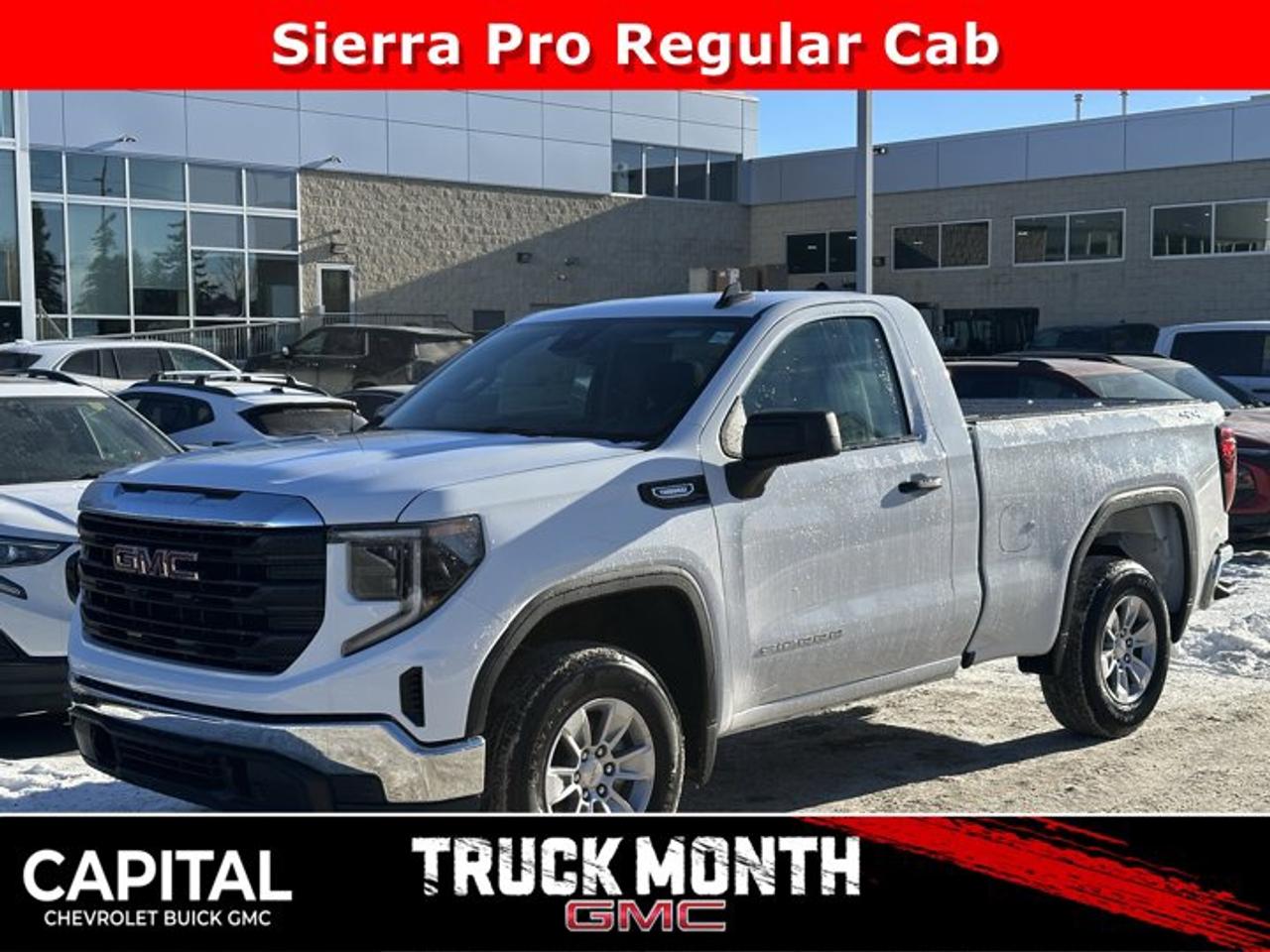 Accessories include tonneau cover.This GMC Sierra 1500 delivers a Turbocharged Gas I4 2.7L/166 engine powering this Automatic transmission. WHEELS, 17 X 8 (43.2 CM X 20.3 CM) 6-SPOKE BRIGHT SILVER PAINTED ALUMINUM, TRANSMISSION, 8-SPEED AUTOMATIC, (COLUMN SHIFTER) ELECTRONICALLY CONTROLLED with overdrive and tow/haul mode. Includes Cruise Grade Braking and Powertrain Grade Braking (STD), TRAILER BRAKE CONTROLLER, INTEGRATED.*This GMC Sierra 1500 Comes Equipped with These Options *PRO VALUE PACKAGE includes (PCI) Convenience Package and (Z82) Trailering Package , REAR AXLE, 3.42 RATIO, PRO PREFERRED EQUIPMENT GROUP includes standard equipment, LPO, ALL-WEATHER FLOOR LINER, 1ST AND 2ND ROWS (dealer-installed), FLOOR COVERING, COLOUR-KEYED CARPETING, ENGINE, 2.7L TURBOMAX (310 hp [231 kW] @ 5600 rpm, 430 lb-ft of torque [583 Nm] @ 3000 rpm) Includes (KW5) 220-amp alternator.) (STD), ENGINE BLOCK HEATER, AUTO-LOCKING REAR DIFFERENTIAL, Wireless, Apple CarPlay / Wireless Android Auto, Windows, power front, drivers express up/down.*Stop By Today *Treat yourself- stop by Capital Chevrolet Buick GMC Inc. located at 13103 Lake Fraser Drive SE, Calgary, AB T2J 3H5 to make this car yours today!