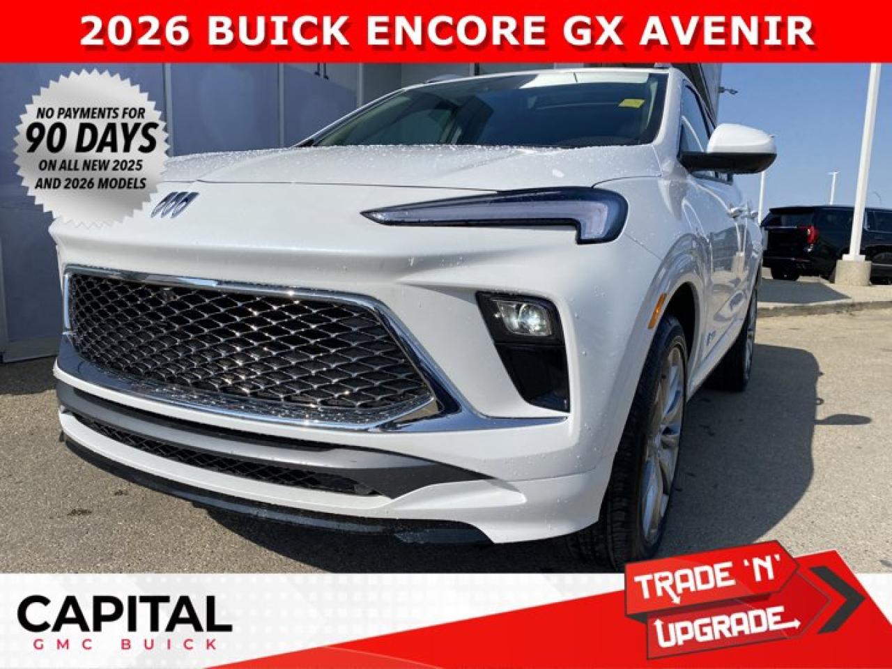 This 2026 ENCORE GX AVENIR is the definition of a luxury AWD SUV. With options like Avenir Technology & Convenience Packages, MASSIVE 11 diagonal HD color touchscreen, 360 Cam, Adaptive Cruise Control, Heated Seats, Heated Steering, Power Panoramic Sunroof, Rear Streaming Mirror, Back-Up Camera, Driver Confidence Package (All the safety features) and so much more... CALL NOWAsk for the Internet Department for more information or book your test drive today! Text 825-445-0521 for fast answers at your fingertips!AMVIC Licensed Dealer - Licence Number B1044900Disclaimer: All prices are plus taxes and include all cash credits and loyalties. See dealer for details. AMVIC Licensed Dealer # B1044900