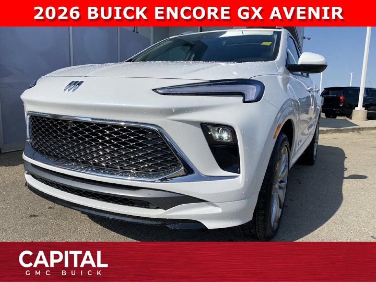 This 2026 ENCORE GX AVENIR is the definition of a luxury AWD SUV. With options like Avenir Technology & Convenience Packages, MASSIVE 11 diagonal HD color touchscreen, 360 Cam, Adaptive Cruise Control, Heated Seats, Heated Steering, Power Panoramic Sunroof, Rear Streaming Mirror, Back-Up Camera, Driver Confidence Package (All the safety features) and so much more... CALL NOWAsk for the Internet Department for more information or book your test drive today! Text 825-445-0521 for fast answers at your fingertips!AMVIC Licensed Dealer - Licence Number B1044900Disclaimer: All prices are plus taxes and include all cash credits and loyalties. See dealer for details. AMVIC Licensed Dealer # B1044900