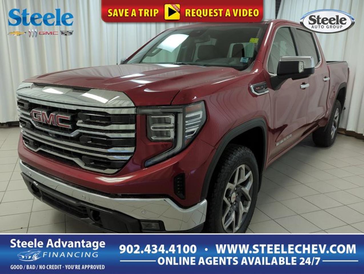 Experience the bold presence and capability of the brand new 2026 GMC Sierra 1500 SLT, now available at Steele Chevrolet Buick GMC in Dartmouth. Finished in a vivid red exterior with a refined black interior, this four-door truck is designed for drivers who demand both performance and comfort. Equipped with a powerful 6.2L V8 gas engine, automatic transmission, and advanced four-wheel drive, its ready to tackle any Canadian road or worksite.TRUCK FEATURES6.2L V8 engine for impressive towing powerFour-wheel drive for enhanced off-road capabilityDurable aluminum wheels for rugged performanceFull-size spare tire for added peace of mindFEATURES OF THE Sierra 1500 SLTSunroof for an open-air driving experiencePaddle shifters for added control and funVentilated front seats for year-round comfortAdaptive cruise control for relaxed highway drivingADVANCED SAFETY FEATURESAdaptive cruise control maintains safe following distanceFour-wheel drive enhances stability in tough conditionsSpare tire ensures readiness for emergenciesSturdy build for added occupant protectionPERFORMANCE AND EFFICIENCY6.2L V8 engine delivers robust horsepowerAutomatic transmission for effortless drivingResponsive paddle shifters for manual gear changesEngineered for Canadian weather and terrainCOMFORT AND CONVENIENCEVentilated front seats for cool summer drivesSunroof brightens the spacious cabinFour full-size doors for easy accessAdaptive cruise control reduces driver fatigueTECHNOLOGY AND CONNECTIVITYPaddle shifters for a sportier driving experienceAdvanced adaptive cruise for modern convenienceUser-friendly controls within easy reachPremium connectivity options for daily commutesCARGO SPACESpacious bed for hauling tools or gearFour-door cab for flexible interior storageFull-size spare tire for long tripsAmple room for work or adventure needsWHAT OTHER OWNERS LIKEPowerful V8 engine for towing and haulingComfortable, spacious interior for long drivesVersatile truck bed for work and playAdvanced safety features for peace of mindThis 2026 GMC Sierra 1500 SLTs VIN is: 3GTUUDELXTG130545.