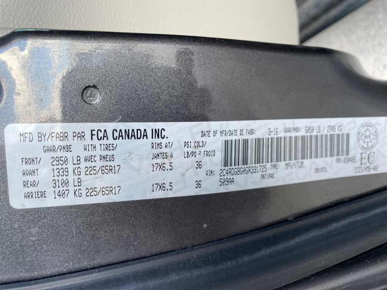 2016 Dodge Grand Caravan SE Photo