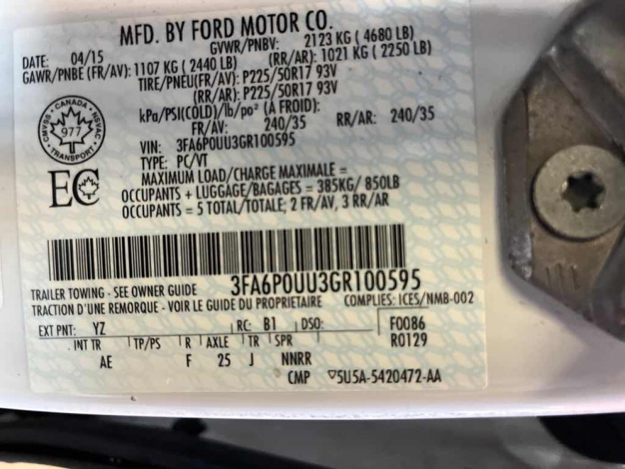 2016 Ford Fusion S Hybrid - Photo #13