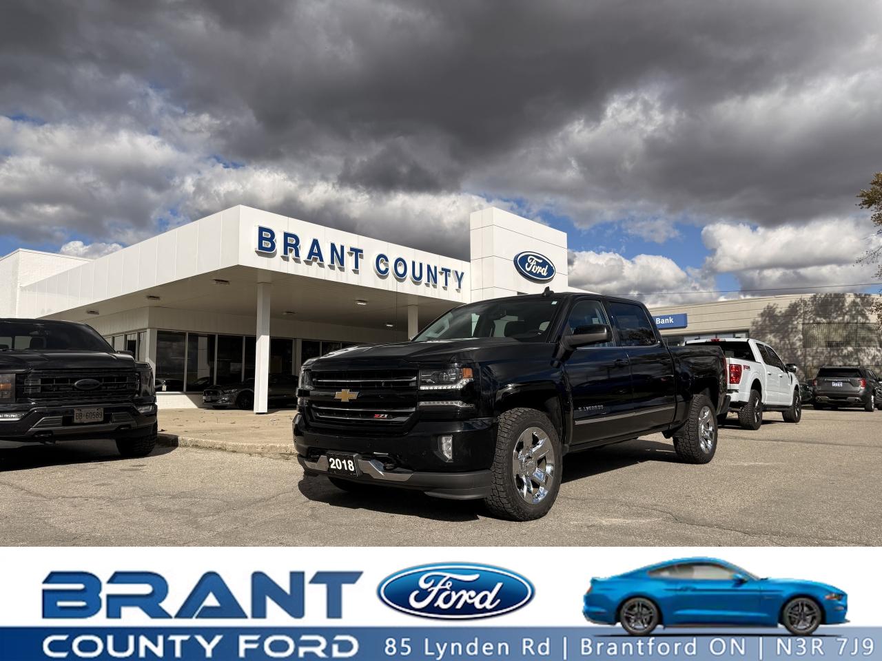 2018 Chevrolet Silverado 1500 LTZ 4×4  Premium Power, Proven Durability & Everyday Comfort

Get the perfect mix of power and refinement with this 2018 Chevrolet Silverado 1500 LTZ Crew Cab 4×4, powered by the dependable 5.3L EcoTec3 V8 engine delivering 355 horsepower and 383 lb-ft of torque. Paired with a smooth-shifting 6-speed automatic transmission and advanced AutoTrac 4×4 system, this Silverado is built to handle Ontarios toughest conditions  from job sites to weekend towing.

With its LTZ luxury trim, youll enjoy a premium interior, advanced technology, and confident capability that make this truck a top pick for drivers who demand both strength and comfort.

?? Key Features

5.3L EcoTec3 V8 Engine (355 HP / 383 lb-ft torque)

6-Speed Automatic Transmission

AutoTrac 4×4 System with 2-Speed Transfer Case

Z71 Off-Road Suspension Package

Trailer Tow Package with Hitch & Integrated Brake Controller

Heated & Ventilated Leather Front Seats

Heated Rear Seats & Heated Steering Wheel

Chevrolet MyLink 8 Touchscreen with Navigation

Apple CarPlay® & Android Auto Compatibility

Bose® Premium Audio System

Dual-Zone Climate Control & Remote Start

Power Sliding Rear Window & Power Adjustable Pedals

20 Polished Aluminum Wheels

LED Headlamps & Chrome Exterior Accents

 Capability & Performance

The Silverado LTZ is engineered for strength and reliability, with a high-strength steel frame, auto-locking rear differential, and max towing capacity up to 11,000 lbs. Whether hauling equipment or exploring Ontario backroads, its ready for whatever the day brings  delivering V8 power with surprising efficiency thanks to Active Fuel Management.

?? Why Buy from Brant County Ford

At Brant County Ford in Brantford, Ontario, we proudly carry a curated selection of high-quality pre-owned trucks. Each Silverado is inspected, detailed, and competitively priced for Ontario buyers.

Ask about:

Flexible financing & trade-in programs

Extended warranty and protection options

?? Test Drive Today

Experience the perfect balance of strength, style, and reliability in this 2018 Chevrolet Silverado 1500 LTZ 4×4 Crew Cab.
?? Call or visit Brant County Ford, 85 Lynden Road, Brantford ON  serving Brantford, Cambridge, Woodstock & Hamilton.



2018 Chevrolet Silverado 1500 LTZ 4×4 for sale Ontario  Used Chevy Silverado Brantford  Chevrolet Silverado LTZ V8 Ontario  Pre-owned Chevrolet truck Brant County Ford  Silverado 5.3L V8 Ontario  Chevy Silverado with heated and ventilated seats Ontario  Chevrolet Silverado Z71 Ontario  Chevy Silverado tow package Ontario  Used 4×4 pickup Brantford Ontario  Chevrolet dealership Brant County Ontario






 Price includes safety.  We are a full disclosure dealership - ask to see this vehicles CarFax report.

 Please Call 519-756-6191, Email sales@brantcountyford.ca for more information and availability on this vehicle.  Brant County Ford is a family-owned dealership and has been a proud member of the Brantford community for over 40 years!

** See dealer for details.
*Please note all prices are plus HST and Licensing. 
* Prices in Ontario, include OMVIC (where applicable), accessories, other dealer installed options, administration and other retailer charges. 
All prices are in Canadian dollars (unless otherwise indicated). Retailers are free to set individual prices.