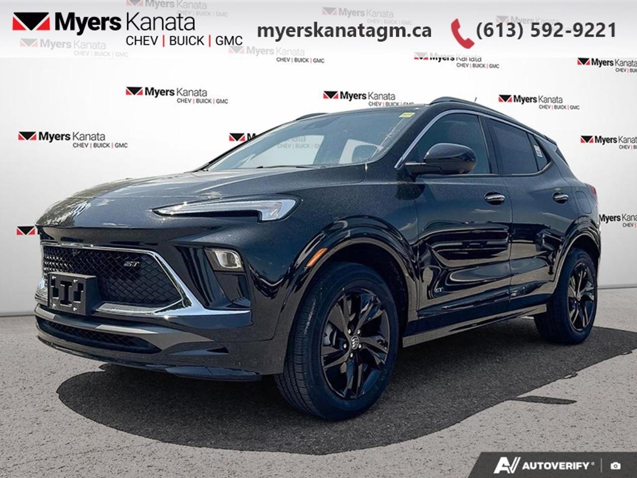 <b>Sport Touring Equipment Group, Advanced Technology Package!</b><br> <br> At Myers, we believe in giving our customers the power of choice. When you choose to shop with a Myers Auto Group dealership, you dont just have access to one inventory, youve got the purchasing power of an entire auto group behind you!<br> <br> SPECIAL! EMPLOYEE PRICING ON NOW! Was $40699. Now $38697! $2002 discount until Aug 31!  <br> <br/>This Buick Encore GX is ready for wherever life takes you.<br> <br>This intelligently engineered Encore GX is ready to hit the road with versatile seating and cargo, stunning style, and an adventurous spirit. This SUV can fit your life, fit into your life, and help you find where you fit in all in one drive. With efficient power delivery and an engaging infotainment system, even the longest trips are made fun. For the evolution of the luxury family SUV, look no further than this Buick Encore GX.<br> <br>This Ebony Twilight Metallic SUV has an Automatic transmission and is powered by a 155HP 1.3L 3 Cylinder Engine. <br> <br> Our Encore GXs trim level is Sport Touring. This Sport Touring trim steps things up with a power liftgate for rear cargo access, exclusive exterior styling and leatherette upholstery, along with great standard features such as heated front seats, a heated steering wheel, remote engine start, and an 11-inch touchscreen with wireless Apple CarPlay and Android Auto. Safety features include lane change alert with side blind zone alert, lane keep assist with lane departure warning, forward collision alert, and front pedestrian braking. This vehicle has been upgraded with the following features: Sport Touring Equipment Group, Advanced Technology Package.<br><br> <br>To apply right now for financing use this link: <a href=https://www.myerskanatagm.ca/finance/ target=_blank>https://www.myerskanatagm.ca/finance/</a><br> <br/>Weve discounted this vehicle $2002. <br> Buy this vehicle now for the lowest bi-weekly payment of <b>$252.11</b> with $0 down for 84 months @ 4.99% APR O.A.C. ( Plus applicable taxes - **Rebates may not be applicable on all purchase types [cash, lease, or finance]. Eligibility and conditions may vary. Please see dealer for full details and confirmation of eligibility. ). Incentives expire 2026-08-31. See dealer for details. <br><br>Myers Kanata Chevrolet Buick GMC Inc is a great place to find quality used cars, trucks and SUVs. We also feature over a selection of over 50 used vehicles along with 30 certified pre-owned vehicles. Our Ottawa Chevrolet, Buick and GMC dealership is confident that youll be able to find your next used vehicle at Myers Kanata Chevrolet Buick GMC Inc. You will always find our inventory updated with the latest models. Our team believes in giving nothing but the best to our customers. Visit our Ottawa GMC, Chevrolet, and Buick dealership and get all the information you need today!<br> Come by and check out our fleet of 50+ used cars and trucks and 160+ new cars and trucks for sale in Kanata.  o~o