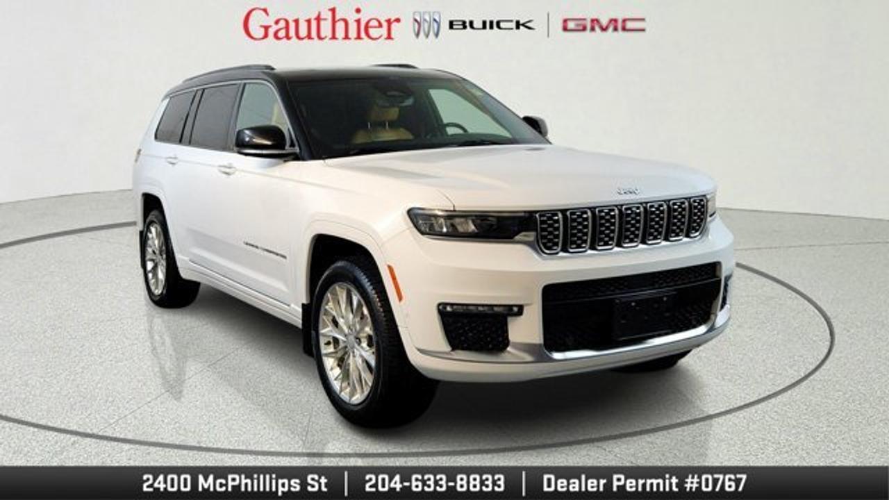 The 2021 Jeep Grand Cherokee L Summit brings together premium luxury, advanced technology, and capable performance in a three-row format. Its upscale cabin boasts Nappa leather seats with quilted bolsters, massage functions in the front row, a four-zone automatic climate control system, a panoramic dual-pane sunroof, and a second-row center console with illuminated cupholders. Under the skin, it offers a choice of V6 or V8 engines, full-time 4WD, plus a sophisticated Uconnect 5 infotainment suite with a 10.1-inch display and a frameless digital gauge cluster.