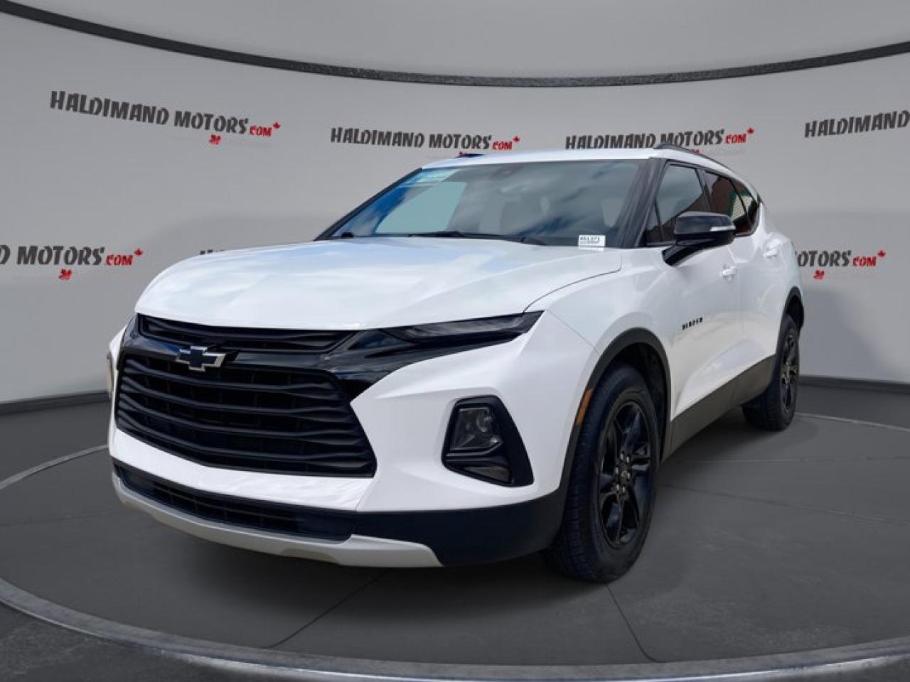 Only 19,159 Miles! Dealer Certified Pre-Owned. This Chevrolet Blazer delivers a Gas V6 3.6L engine powering this Automatic transmission. ENGINE, 3.6L V6, SIDI, DOHC WITH VARIABLE VALVE TIMING (VVT) and Active Fuel Management with Stop/Start (308 hp [229 kW] @ 6600 rpm, 270 lb-ft of torque [366 N-m] @ 5000 rpm) Includes (V92) trailering equipment.), Power Drivers Seat, Lane Departure.*This Chevrolet Blazer Comes Equipped with These Options *Heated Seats - Front, Factory Remote Start, Apple Carplay, Android Auto, Adaptive Cruise, Transmission, 9-speed automatic, electronically-controlled with overdrive, includes Driver Shift Control, Trailering equipment includes (CTT) Hitch Guidance (Available on FWD models. Standard on AWD models. AWD models with (LGX) 3.6LV engine also include (V08) heavy-duty cooling.), Tires, P235/65R18, Power Hatch, Hitch Guidance (Included and only available with (V92) trailering equipment.).*Stop By Today *Stop by Haldimand Motors Ltd. located at 42 Talbot St E, Cayuga, ON N0A 1E0 for a quick visit and a great vehicle!
