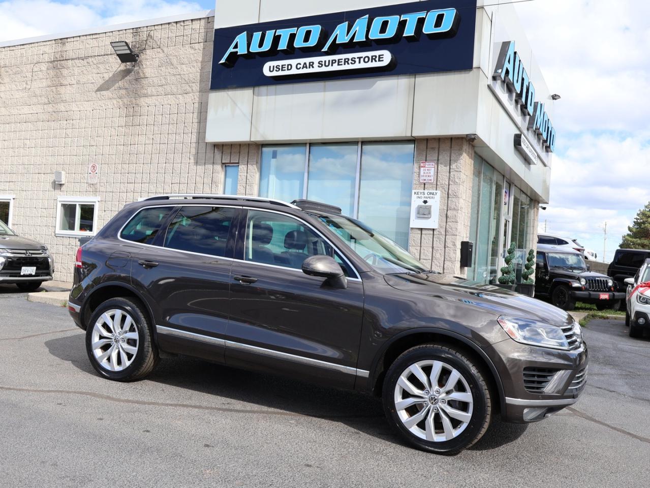 Used 2015 Volkswagen Touareg TDI HIGHLINE 4WD CERTIFIED *43 V.W SERVICE RECORDS* CAMERA NAV BLUETOOTH LEATHER HEATED SEATS PANO ROOF CRUISE ALLOYS for sale in Burlington, ON