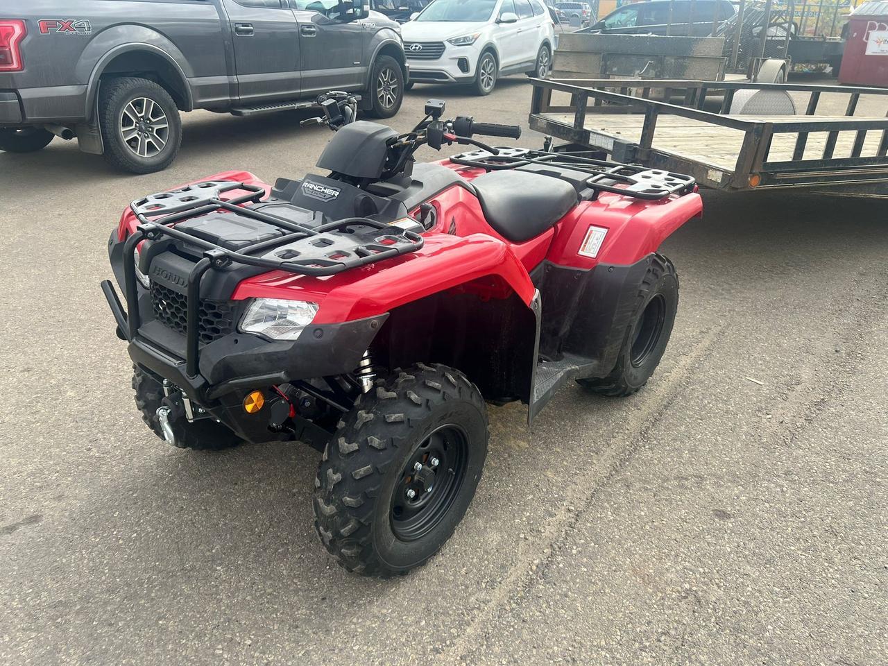 <p data-start=115 data-end=440>The 2025 Honda Rancher 420 is built for dependable performance, practical utility, and all-day comfort. Powered by a 420cc liquid-cooled, fuel-injected single-cylinder engine, this ATV delivers smooth, reliable power and the legendary durability Honda is known for&mdash;making it a trusted choice for both work and trail riding.</p><p data-start=115 data-end=440>&nbsp;</p><p data-start=442 data-end=813>Purpose-built for versatility, the Rancher 420 offers Honda&rsquo;s proven transmission options, including Electric Shift Program (ESP) or Automatic DCT depending on the model, along with TraxLok selectable 2WD/4WD for reliable traction in varying terrain. Its strong chassis and suspension provide stability and control whether hauling gear or navigating challenging trails.</p><p data-start=442 data-end=813>&nbsp;</p><p data-start=815 data-end=1046>With 24&rdquo; tires and 7.2&rdquo; of front and 6.7&rdquo; of rear suspension travel, the Rancher is ready for mud, rocks, and uneven ground. A 1,322-lb towing capacity and durable steel racks add utility for everyday work and outdoor adventures.</p><p data-start=815 data-end=1046>&nbsp;</p><p data-start=1048 data-end=1270>This 1-seater also comes equipped with a digital display, rugged bodywork, comfortable ergonomics, and full skid plate protection. Inside, you&rsquo;ll find a simple, durable design that&rsquo;s ready to perform season after season.</p><p data-start=84 data-end=420>&nbsp;</p><p data-start=1272 data-end=1361 data-is-last-node= data-is-only-node=>Contact us today to learn more about financing, trade-ins, or delivery across Canada.</p>