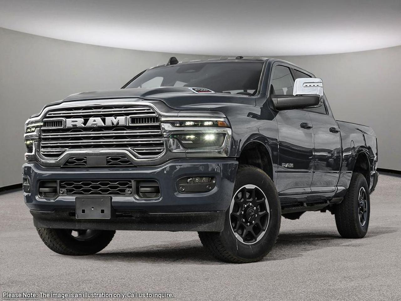 Experience power, luxury, and cutting-edge technology with the 2026 Ram 2500 Laramie 4x4 Mega Cab 64 Box in stunning Blue with a sleek Black interior. This diesel-powered, turbocharged powerhouse features a smooth 8-speed automatic transmission and advanced four-wheel drive for unmatched performance and capability.Inside, enjoy premium comfort with heated front seats, heated steering wheel, power-adjustable lumbar support for driver and passenger, and a rear bench seat with pass-through storage. Stay connected and safe with smart device integration, adaptive cruise control, blind spot monitoring, cross-traffic alert, LED headlights, and a back-up camera.Conveniences like remote engine start, keyless entry and start, Bluetooth, navigation system, and a premium sound system make every drive effortless and enjoyable. Plus, tow with confidence thanks to integrated tow hooks and a tow hitch.The 2026 Ram 2500 Laramie is built for those who demand strength, style, and sophisticationready to tackle any challenge with confidence. Visit Aurora Dodge today to see it for yourself!PRICING ADVERTISED IS REFLECTING THE CASH INCENTIVE AND CANNOT BE STACKED WITHLOW RATEFINANCING, PRICING ADVERTISED CAN BE FINANCED. REACH OUT TO THE SALES TEAM TO GET YOUR QUOTE TAILORED TO HOW YOU WOULD LIKE TO BUYCALL AURORA DODGE NOW AT867-873-4222