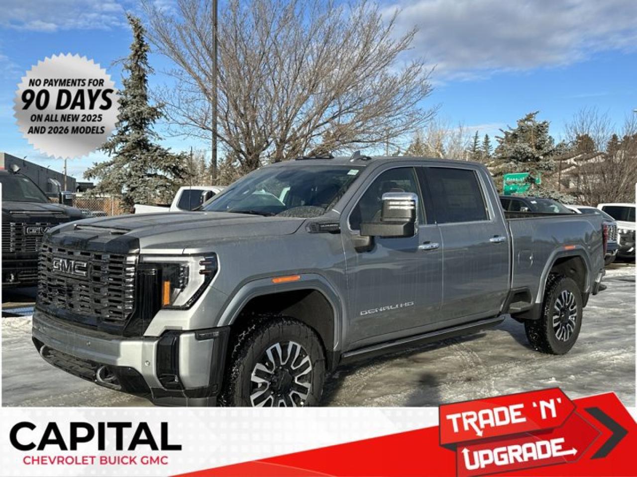 This GMC Sierra 3500HD delivers a Turbocharged Diesel V8 6.6L/ engine powering this Automatic transmission. TRANSMISSION, 10-SPEED AUTOMATIC (STD), REAR AXLE, 3.42 RATIO, PREMIUM FLOOR LINERS WITH REMOVABLE CARPET INSERT, FRONT.*This GMC Sierra 3500HD Comes Equipped with These Options *LPO, HITCH PACKAGE Gooseneck ball and chain tiedown kit with case, (dealer-installed), HEAVY DUTY FRONT SPRING/CAMPER PACKAGE Note: If ordered for Camper usage, recommend ordering (UY2) Trailering wiring provisions, GOOSENECK / 5TH WHEEL PREP PACKAGE -- Hitch platform to accept Gooseneck or 5th Wheel hitch. Includes hitch platform with tray to accept ball, stamped bed holes with removable caps installed and bed mounted 7-pin trailer harness (similar to UY2 harness). , LPO, SPORT PEDAL COVER KIT (dealer-installed), LPO, BODY COLOUR WHEEL ARCH MOULDINGS (dealer-installed), HIGH IDLE SWITCH, ENGINE, DURAMAX 6.6L TURBO-DIESEL V8, B20-DIESEL COMPATIBLE (470 hp [350.5 kW] @ 2800 rpm, 975 lb-ft of torque [1322 Nm] @ 1600 rpm) (STD), DENALI ULTIMATE PREFERRED EQUIPMENT GROUP includes standard equipment, ALTERNATORS, DUAL, 220-AMPS PRIMARY, 170-AMPS AUXILIARY, 3 YEARS SIRIUSXM.* Visit Us Today *Stop by Capital Chevrolet Buick GMC Inc. located at 13103 Lake Fraser Drive SE, Calgary, AB T2J 3H5 for a quick visit and a great vehicle!