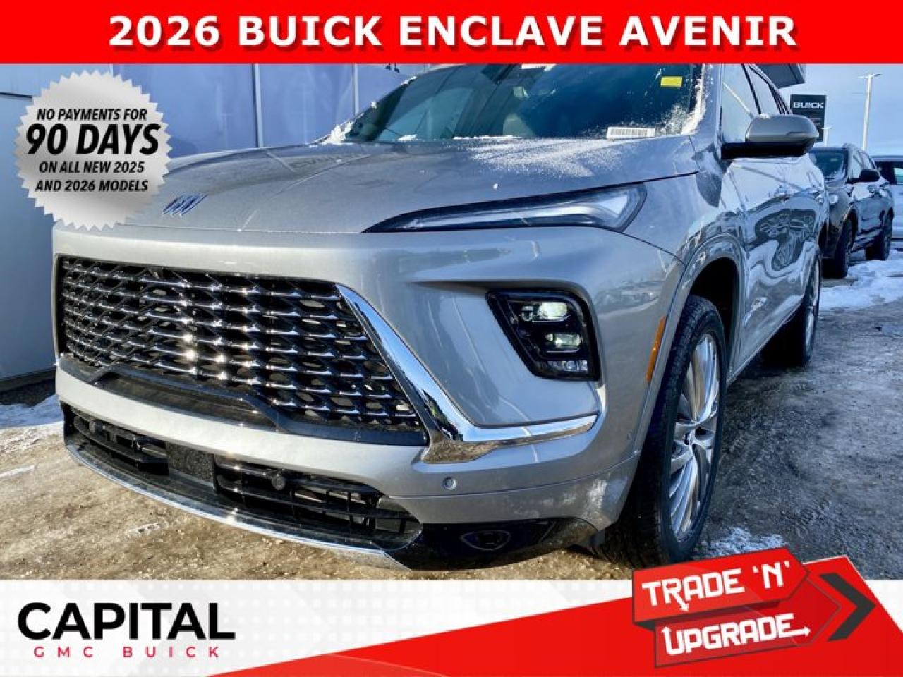 Check out this 2026 Buick Enclave Avenir.... The fully redesigned 7-passenger luxury SUV comes with options like Panoramic Sunroof, Technology Package, POWER PACKAGE, 360 CAM, Heated and Cooled Seats, Heated Steering, Remote Start, Customizable 30 ultra-wide digital display screen, and so much more, come and visit us to see this amazing vehicle!Ask for the Internet Department for more information or book your test drive today! Text 825-445-0521 for fast answers at your fingertips!AMVIC Licensed Dealer - Licence Number B1044900Disclaimer: All prices are plus taxes and include all cash credits and loyalties. See dealer for details. AMVIC Licensed Dealer # B1044900