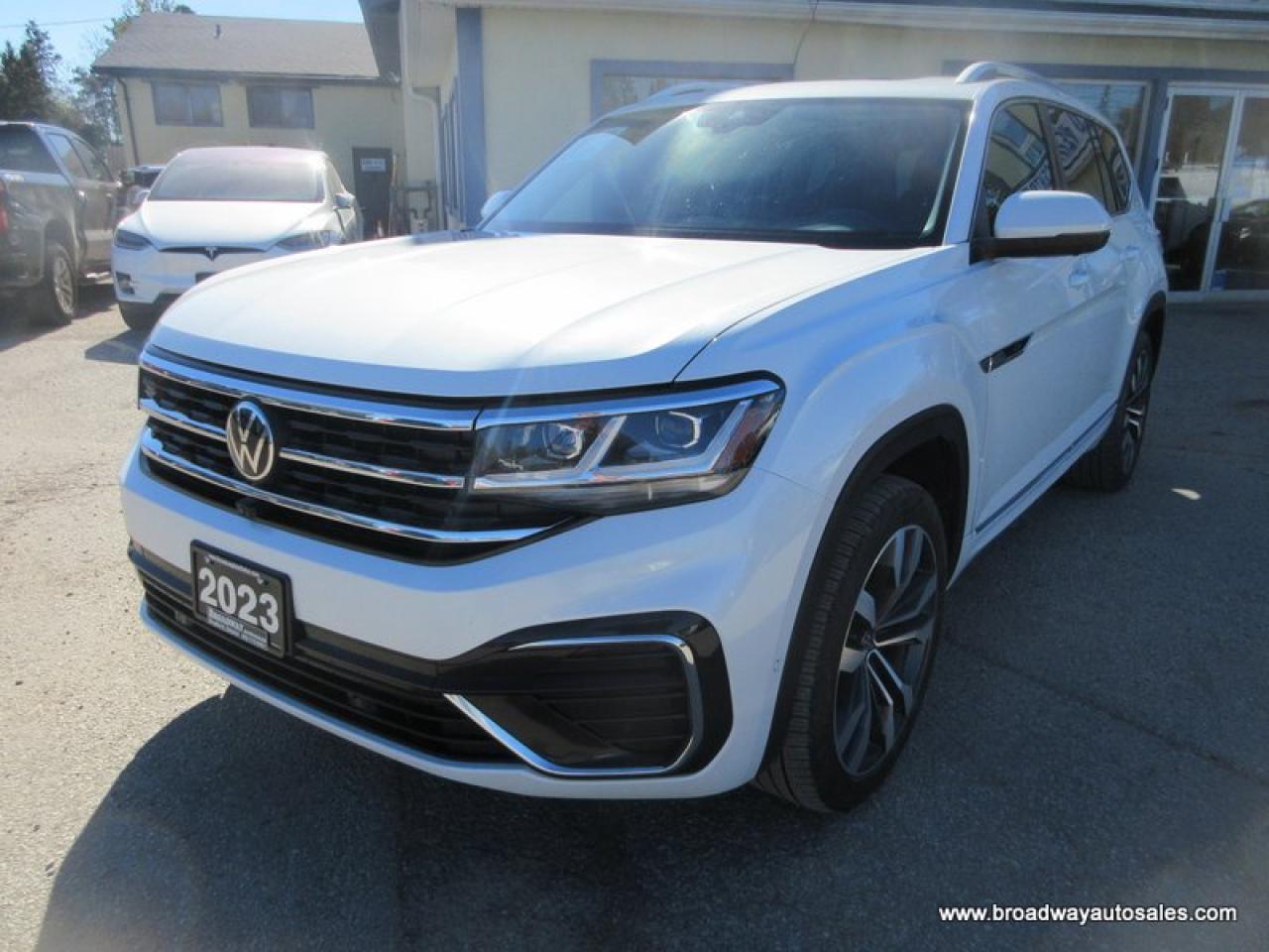 2023 Volkswagen Atlas ALL-WHEEL DRIVE R-LINE-PACKAGE 7 PASSENGER 3.6L - V6.. BENCH & 3RD ROW.. NAVIGATION.. PANORAMIC SUNROOF.. LEATHER.. HEATED/AC SEATS..