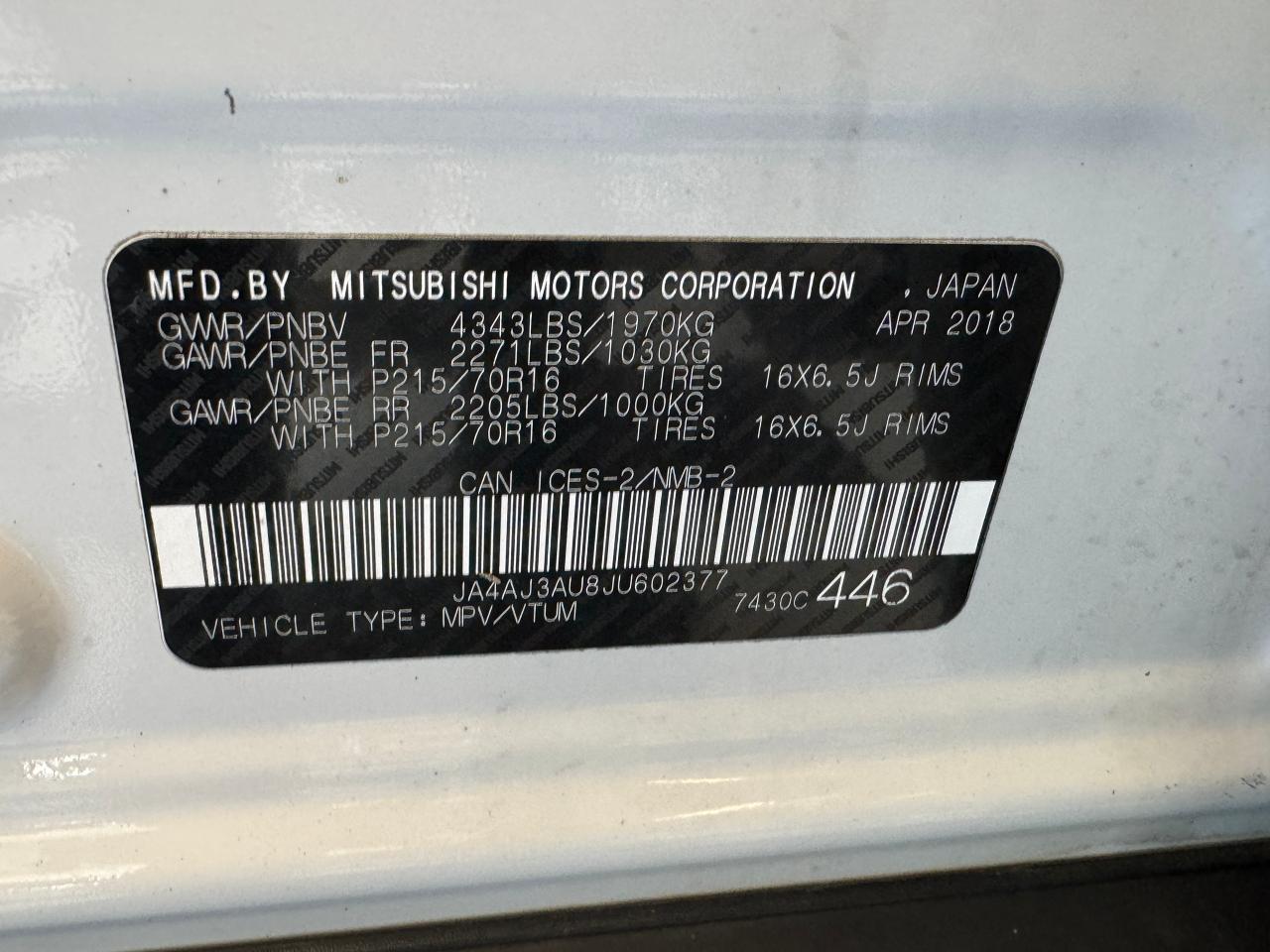 2018 Mitsubishi RVR SE AWC+New Tires+A/C+Camera+Rust Control Module Photo38
