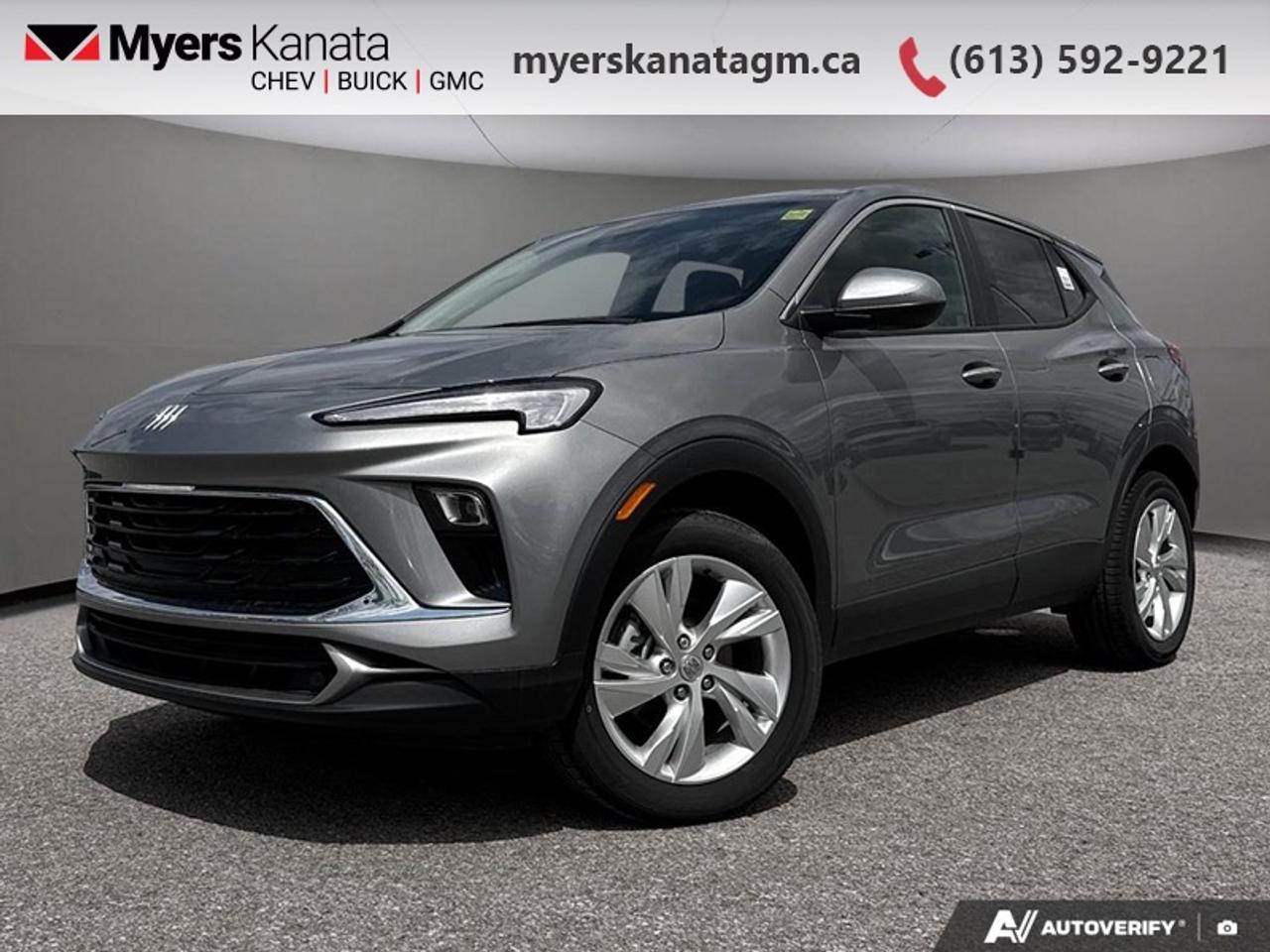 <b>Power Liftgate!</b><br> <br> <br> <br>At Myers, we believe in giving our customers the power of choice. When you choose to shop with a Myers Auto Group dealership, you dont just have access to one inventory, youve got the purchasing power of an entire auto group behind you!<br> <br>This Encore GX has the versatility to keep up with the many hats you wear in life. <br> <br>This intelligently engineered Encore GX is ready to hit the road with versatile seating and cargo, stunning style, and an adventurous spirit. This SUV can fit your life, fit into your life, and help you find where you fit in all in one drive. With efficient power delivery and an engaging infotainment system, even the longest trips are made fun. For the evolution of the luxury family SUV, look no further than this Buick Encore GX.<br> <br>This Moonstone Grey Metallic SUV has an Automatic transmission and is powered by a 155HP 1.3L 3 Cylinder Engine. <br> <br> Our Encore GXs trim level is Preferred AWD. This Encore GX in the Preferred trim rewards you with great standard features such as heated front seats, a heated steering wheel, remote engine start, and an 11-inch touchscreen with wireless Apple CarPlay and Android Auto. Safety features include lane change alert with side blind zone alert, lane keep assist with lane departure warning, forward collision alert, and front pedestrian braking. This vehicle has been upgraded with the following features: Power Liftgate.<br><br> <br>To apply right now for financing use this link: <a href=https://www.myerskanatagm.ca/finance/ target=_blank>https://www.myerskanatagm.ca/finance/</a><br><br> <br/>   <br> Buy this vehicle now for the lowest bi-weekly payment of <b>$240.09</b> with $0 down for 84 months @ 3.99% APR O.A.C. ( Plus applicable taxes -  **Rebates may not be applicable on all purchase types [cash, lease, or finance]. Eligibility and conditions may vary. Please see dealer for full details and confirmation of eligibility.   ).  Incentives expire 2026-06-01.  See dealer for details. <br> <br>Myers Kanata Chevrolet Buick GMC Inc is a great place to find quality used cars, trucks and SUVs. We also feature over a selection of over 50 used vehicles along with 30 certified pre-owned vehicles. Our Ottawa Chevrolet, Buick and GMC dealership is confident that youll be able to find your next used vehicle at Myers Kanata Chevrolet Buick GMC Inc. You will always find our inventory updated with the latest models. Our team believes in giving nothing but the best to our customers. Visit our Ottawa GMC, Chevrolet, and Buick dealership and get all the information you need today!<br> Come by and check out our fleet of 30+ used cars and trucks and 250+ new cars and trucks for sale in Kanata.  o~o
