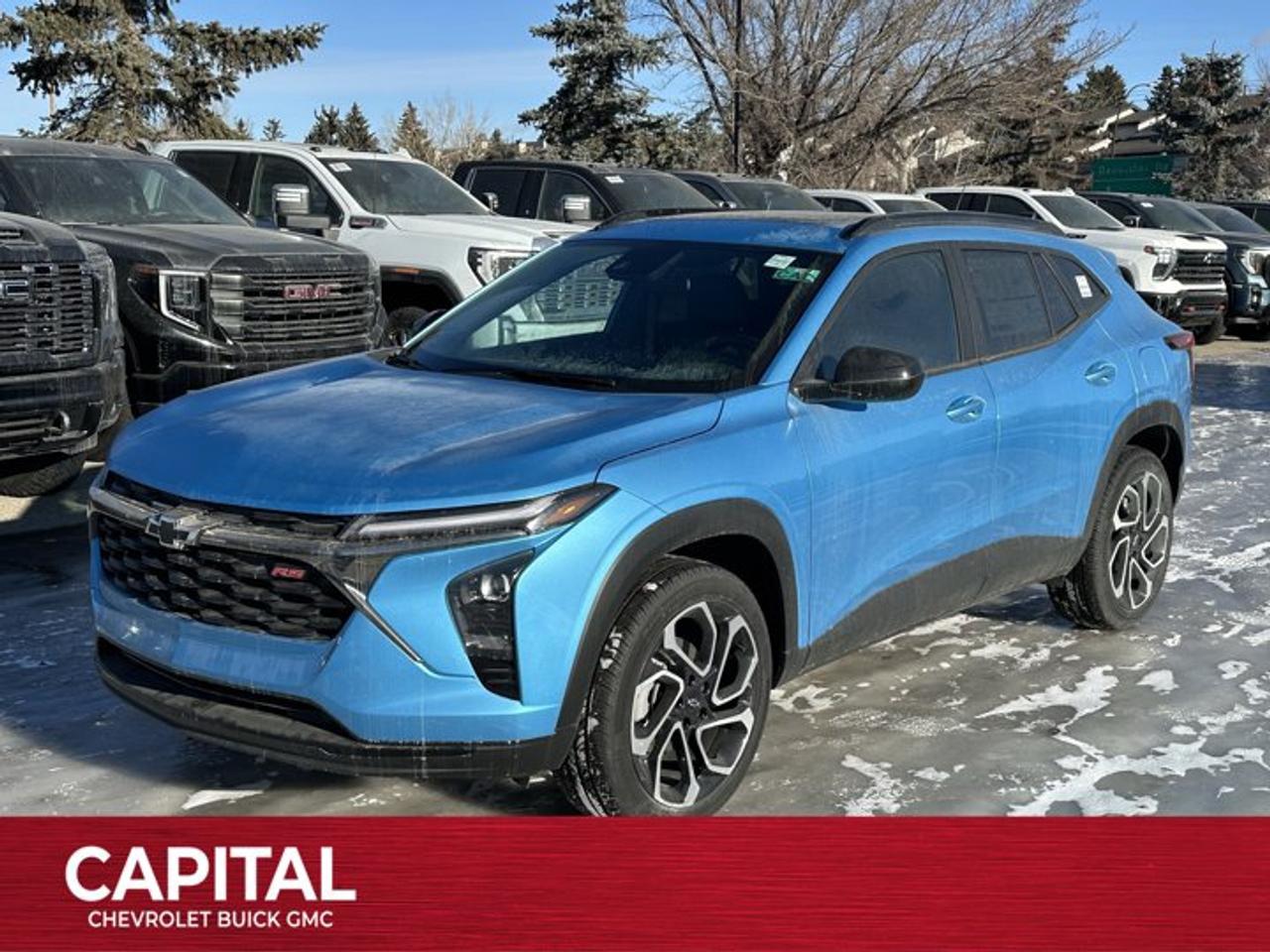 This Chevrolet Trax delivers a Turbocharged Gas 3-Cyl 1.2L/ engine powering this Automatic transmission. TRANSMISSION, 6-SPEED AUTOMATIC (STD), SUNROOF PACKAGE includes (CAC) power sunroof (Also includes (K4C) Wireless Charging.), MARINA BLUE METALLIC.* This Chevrolet Trax Features the Following Options *ENGINE, ECOTEC 1.2L TURBO DOHC DI WITH VARIABLE VALVE TIMING (VVT) (137 hp [102 kW] @ 5000 rpm, 162 lb-ft of torque [219 N-m] @ 2500 rpm) (STD), ENGINE BLOCK HEATER, 2RS PREFERRED EQUIPMENT GROUP Includes Standard Equipment, Wireless Apple CarPlay/Wireless Android Auto, Wipers, front intermittent, variable speed, Wiper, rear, intermittent, Windows, power rear, express down, Window, power, front passenger with express down, Window, power, driver with express down, Wi-Fi Hotspot capable (Terms and limitations apply. See onstar.ca or dealer for details.).* Stop By Today *Come in for a quick visit at Capital Chevrolet Buick GMC Inc., 13103 Lake Fraser Drive SE, Calgary, AB T2J 3H5 to claim your Chevrolet Trax!