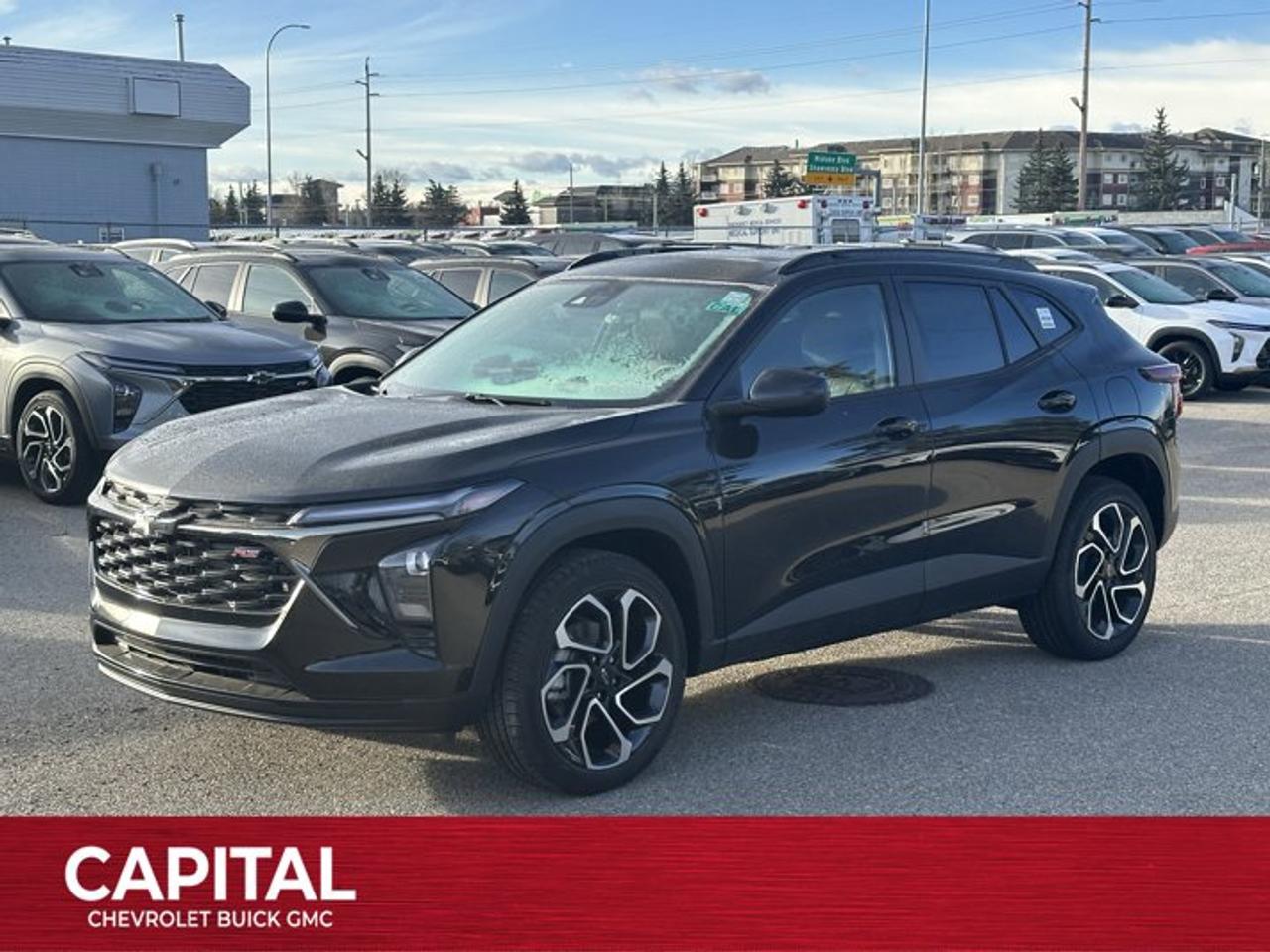 This Chevrolet Trax boasts a Turbocharged Gas 3-Cyl 1.2L/ engine powering this Automatic transmission. TRANSMISSION, 6-SPEED AUTOMATIC (STD), SUNROOF PACKAGE includes (CAC) power sunroof (Also includes (K4C) Wireless Charging.), MOSAIC BLACK METALLIC.*This Chevrolet Trax Comes Equipped with These Options *ENGINE BLOCK HEATER, 2RS PREFERRED EQUIPMENT GROUP Includes Standard Equipment, Wireless Apple CarPlay/Wireless Android Auto, Wipers, front intermittent, variable speed, Wiper, rear, intermittent, Windows, power rear, express down, Window, power, front passenger with express down, Window, power, driver with express down, Wi-Fi Hotspot capable (Terms and limitations apply. See onstar.ca or dealer for details.), Wheels, 19 (48.3 cm) Black-painted machined aluminum.* Visit Us Today *Come in for a quick visit at Capital Chevrolet Buick GMC Inc., 13103 Lake Fraser Drive SE, Calgary, AB T2J 3H5 to claim your Chevrolet Trax!