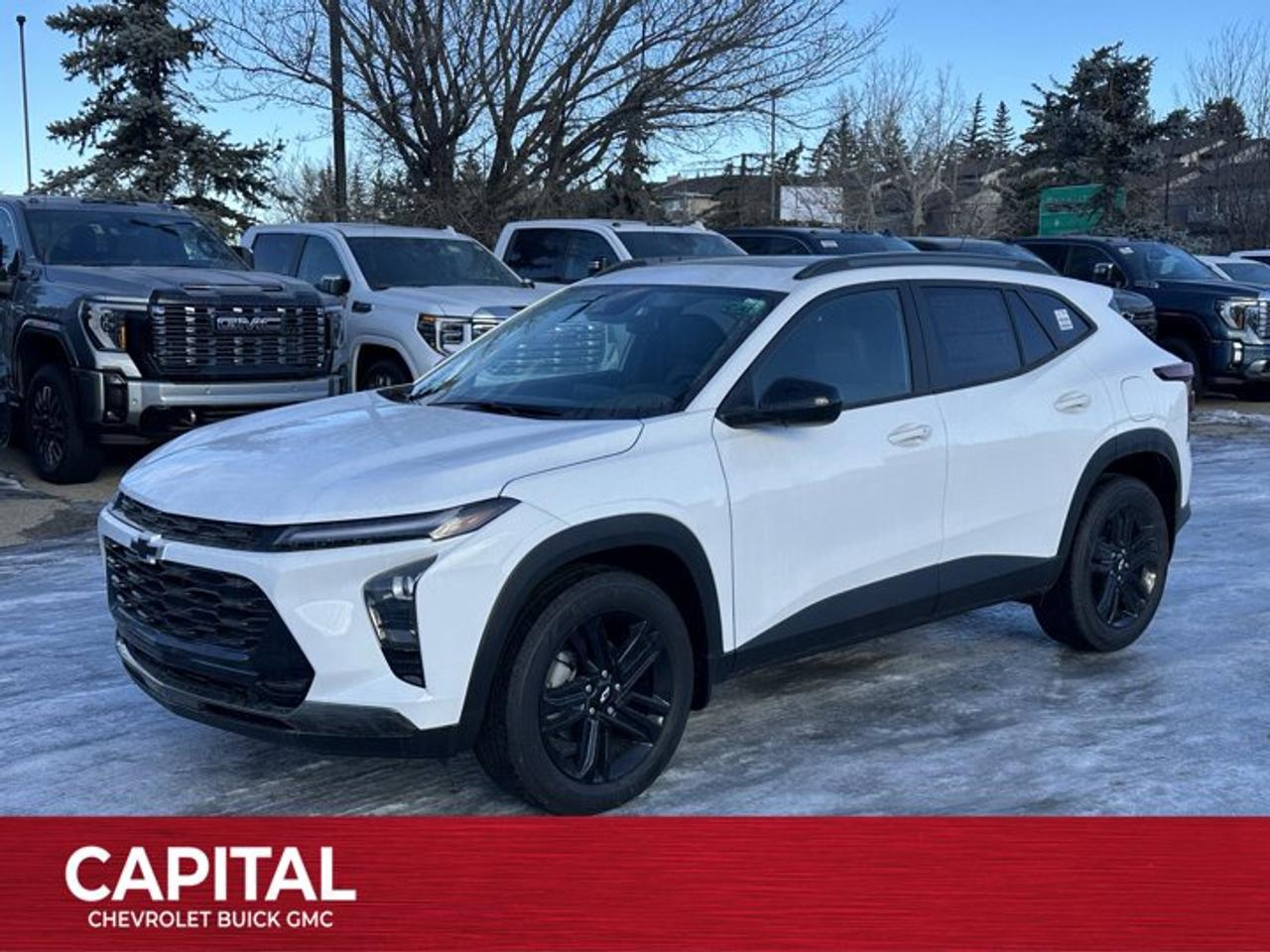 This Chevrolet Trax boasts a Turbocharged Gas 3-Cyl 1.2L/ engine powering this Automatic transmission. TRANSMISSION, 6-SPEED AUTOMATIC (STD), SUNROOF PACKAGE includes (CAC) power sunroof (Also includes (K4C) Wireless Charging.), LPO, FRONT AND REAR SPLASH GUARDS, CUSTOM MOULDED.*This Chevrolet Trax Comes Equipped with These Options *ENGINE BLOCK HEATER, ACTIV PREFERRED EQUIPMENT GROUP Includes Standard Equipment, Wireless Apple CarPlay/Wireless Android Auto, Wipers, front intermittent, variable speed, Wiper, rear, intermittent, Windows, power rear, express down, Window, power, front passenger with express down, Window, power, driver with express down, Wi-Fi Hotspot capable (Terms and limitations apply. See onstar.ca or dealer for details.), Wheels, 18 (45.7 cm) Black-painted aluminum.* Stop By Today *Test drive this must-see, must-drive, must-own beauty today at Capital Chevrolet Buick GMC Inc., 13103 Lake Fraser Drive SE, Calgary, AB T2J 3H5.