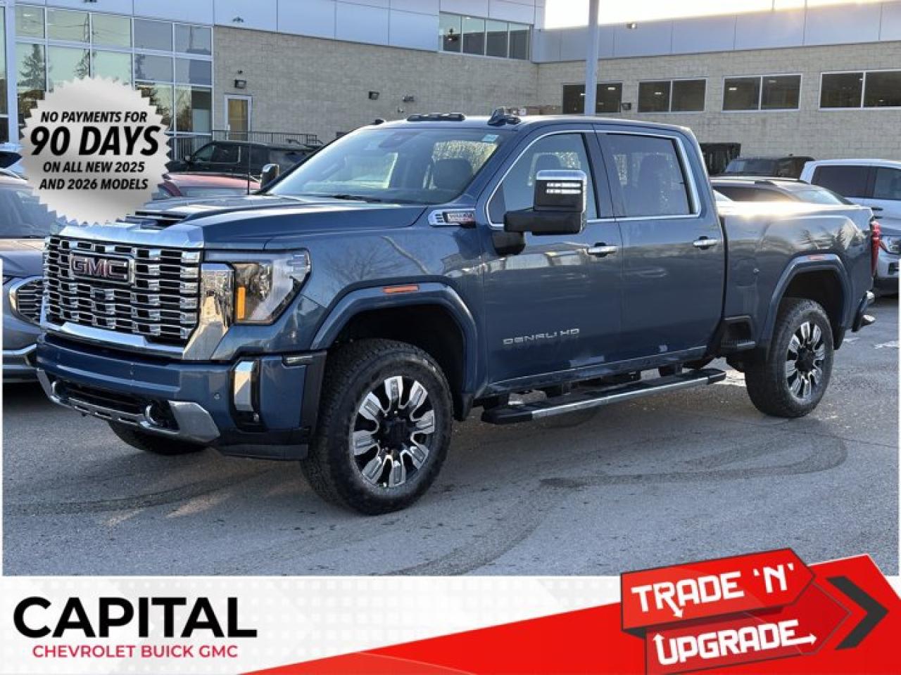 Accessories include: Rev Hard Folding Tonneau Cover.This GMC Sierra 2500HD delivers a Turbocharged Diesel V8 6.6L/ engine powering this Automatic transmission. TRANSMISSION, 10-SPEED AUTOMATIC, REAR AXLE, 3.42 RATIO, LPO, BODY COLOUR WHEEL ARCH MOULDINGS (dealer-installed).*This GMC Sierra 2500HD Features the Following Options *DENALI RESERVE PACKAGE includes (CWM) Technology Package and (CF5) power sunroof , LPO, ALL-WEATHER FLOOR LINER, 1ST AND 2ND ROWS (dealer-installed), HIGH IDLE SWITCH, GVWR, 11,350 LBS. (5148 KG), ENGINE, DURAMAX 6.6L TURBO-DIESEL V8, B20-DIESEL COMPATIBLE (470 hp [350.5 kW] @ 2800 rpm, 975 lb-ft of torque [1322 Nm] @ 1600 rpm) (Includes (K05) engine block heater.), DOWNPOUR METALLIC, DENALI PREFERRED EQUIPMENT GROUP includes standard equipment, ALTERNATORS, DUAL, 220-AMPS PRIMARY, 170-AMPS AUXILIARY, Wireless Phone Projection for Apple CarPlay and Android Auto, Wireless charging.*Visit Us Today *Come in for a quick visit at Capital Chevrolet Buick GMC Inc., 13103 Lake Fraser Drive SE, Calgary, AB T2J 3H5 to claim your GMC Sierra 2500HD!