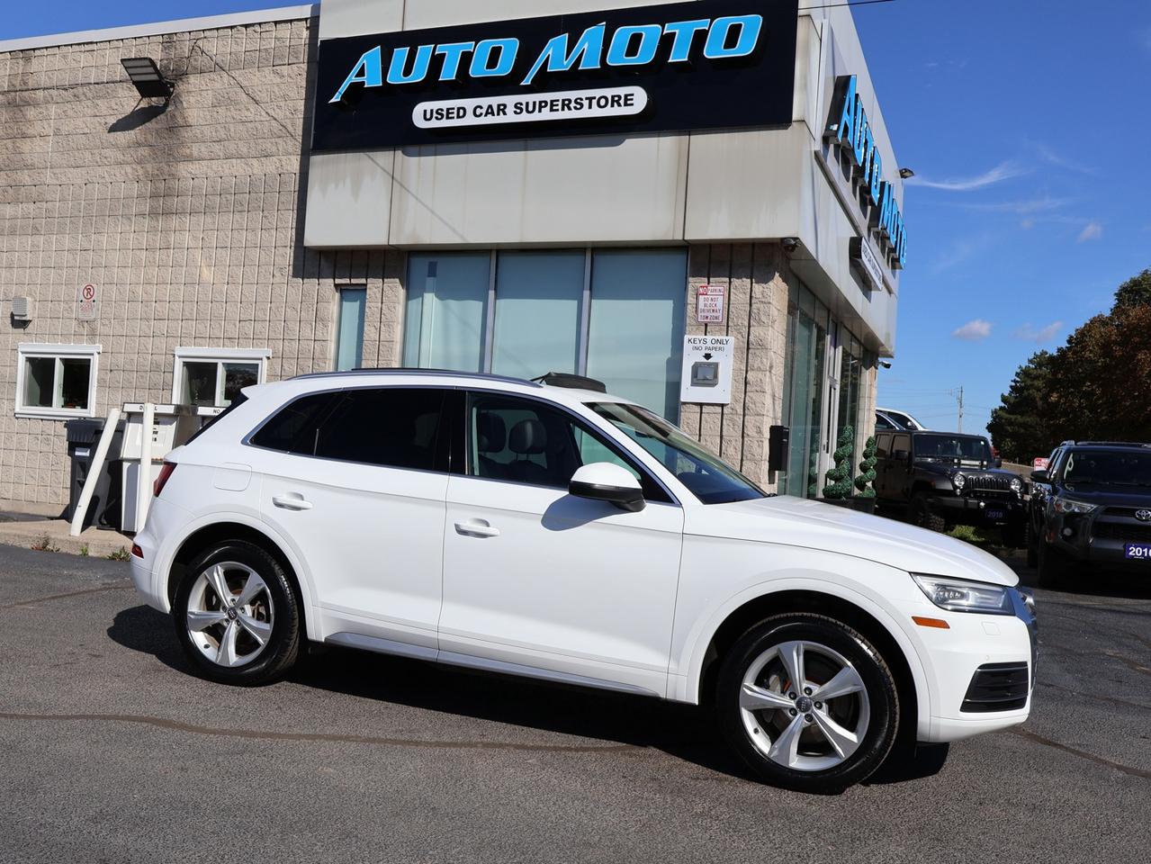 <p>*SAFETY INCLUDED*ACCIDENT FREE*<span> </span><span>Very Clean Audi Q5 </span><span>2.0L TURBO 4Cyl Quattro AWD with Automatic Transmission. White on Black Leather Interior. Fully Loaded with: Power Windows, Power Locks, Power Heated Mirrors, CD/AUX, Fog lights, AC, Alloys, Heated Leather Front Seats, Front and Reverse Parking Sensors, Back Up Camera, Navigation System, Panoramic Roof, Keyless Entry, Steering Mounted Controls, Dual Power Front Seats, Power Tail Gate, Bluetooth, Roof Rack,</span><span> Push to Start, Wood Interior, Push to Start, Heated Steering Wheel, Side Turning Signals, Shifter Paddles and ALL THE POWER OPTIONS!! </span></p><pre><p><span>-------------------------------------------------</span><br><span>Financing options are available start from 6.29% with $0 Down payment O.A.C.</span><br><span>-------------------------------------------------</span><br><span>SAFETY CERTIFICATION INCLUDED*** Vehicle comes with: Safety Certification, and Car Fax Report ALL INCLUDED!! At no extra cost to you!! Dont miss this opportunity to own a high-quality, pre-owned vehicle. </span><br><span>-------------------------------------------------</span><br><span>Additionally, our vehicles qualify for up to 4 years of extended warranty. Please speak to your sales representative for more information.</span><br><span>-------------------------------------------------</span><br><span>We are open Monday to Saturday from 10am - 6pm, Sundays Closed.</span><br><span>-------------------------------------------------</span><br><span>We also welcome trade-ins, with on-site buyers available to estimate your vehicle on the same day.</span><br><span>-------------------------------------------------</span><br><span>Visit us at 3219 Harvester Road, Burlington, L7N 3N8 or call us at Nine O Five-281-2255 for more information.</span><br><span>------------------------------------------------</span><br><span>Check our inventory at www automotoinc ca</span></p></pre>