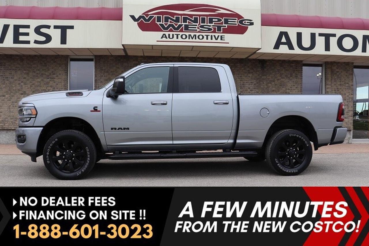 *** Dealer arranged financing on site! Quick, Simple,  no calls or waiting on bank appointments required!! Drive away today ***   NO ADMINISTRATION FEES!!

2024 RAM 3500 BIG HORN NIGHT EDITION HO CUMMINS  FULLY LOADED & LIKE NEW - 6.7L HIGH OUTPUT CUMMINS | AISIN TRANSMISSION | 4X4 | NIGHT EDITION | BILLET SILVER  

This is not your average Big Horn  this is the one everyone is searching for. A hard-to-find 2024 RAM 3500 Big Horn Crew Cab Night Edition, fully loaded with the Level 2 Equipment Group, low kms, and the legendary 6.7L High Output Cummins Turbo Diesel engine paired with the Heavy Duty AISIN 6-speed automatic transmission with a jaw-dropping 420 HP and 1,075 ft/lbs of torque, this truck is built to pull anything with confidence  while surrounding you in modern luxury, technology, and safety. VERY LOW KMS and showing like new, this is a truck that turns heads and gets the job done.

Features
PERFORMANCE & CAPABILITY:

-6.7L High Output Cummins Turbo Diesel (420 HP / 1,075 lb-ft Torque)
-Heavy Duty AISIN 6-Speed Automatic Transmission
-Auto 4x4 with 2-Stage Transfer Case & Anti-Spin Differential
-Factory Fifth Wheel & Gooseneck Prep Kit
-Factory HD Tow Package with Integrated Trailer Brake Controller
-Factory Exhaust Brake & Trailer Sway Control
-Transfer Case Skid Plate
-Power Extendable Heated Tow Mirrors with Power Convex
-High Mounted Rear Cargo Camera + ParkView Backup Camera

LUXURY, TECH & COMFORT:

-Big Horn Night Edition in stunning Billet Silver
-Power Heated Front Bucket Seats with Full Center Console (5-passenger)
-Heated Steering Wheel & Power Adjustable Pedals
-Premium Alpine 9-Speaker Audio System with Subwoofer
-12 Full Touchscreen Uconnect 4 Multimedia System
-Apple CarPlay & Android Auto Integration
-Bluetooth Hands-Free Calling & Audio Streaming
-Keyless Push-Button Start & Remote Start
-Full Surround View Camera System
-Power Convex Mirrors & Trailer Reverse Guidance
-Factory Tri-Fold Tonneau Box Cover
-Rear Wheelhouse Liners

SAFETY & DRIVER ASSIST FEATURES:

-Lane Departure Warning with Lane Keep Assist
-Adaptive Cruise Control with Stop & Go
-Forward Collision Warning with Active Braking
-Auto High-Beam Control & Rain-Sensing Wipers
-Electronic Stability Control

EXTERIOR & TOWING ENHANCEMENTS:

-Night Edition full black Appearance Package
-Black Night Edition 20-inch Aluminum Sport Wheels
-Tinted Cab Clearance Lights
-Tinted Tail lights and clearance markers
-Black Badging
-FULL length Wheel-to-wheel running board steps
-Factory Tow Package
-Rear Wheelhouse Liners
-Fifth Wheel and Gooseneck prep package
-Full Tri-fold Tonneau box cover

WHY THIS TRUCK STANDS OUT:

-High Output Cummins + AISIN  the ultimate combination for serious towing & long-term reliability
-Fully loaded Big Horn Night Edition  rare spec with luxury features typically found on Laramie/Limited
-Immaculate condition  low kilometers, western history, pride of ownership evident
-Loaded with comfort upgrades, and work-ready equipment
-Pull anything, go anywhere, and look good doing it.

 This truck wont last long  fully loaded HO Cummins with the AISIN and Night Edition package is hard to find. Whether you are towing, working, or just want a show-stopping daily driver, this 2024 RAM 3500 has it all. Call or message us today to schedule a test drive or reserve it before its gone.

Comes with a Manitoba Safety Certification, and we have many Extended Powertrain warranties available on your vehicle purchase up to 10-year coverage (on eligible vehicles see dealer for details). Financing on site with Zero down financing OAC. Trades accepted. View at Winnipeg West Automotive Group, 5195 Portage Ave. (only a couple of minutes past the new Costco) Dealer permit # 6007, Call now 1(888) 601-3023. This Car is located in Winnipeg Manitoba,  however we can have it shipped anywhere in North America relatively inexpensively.