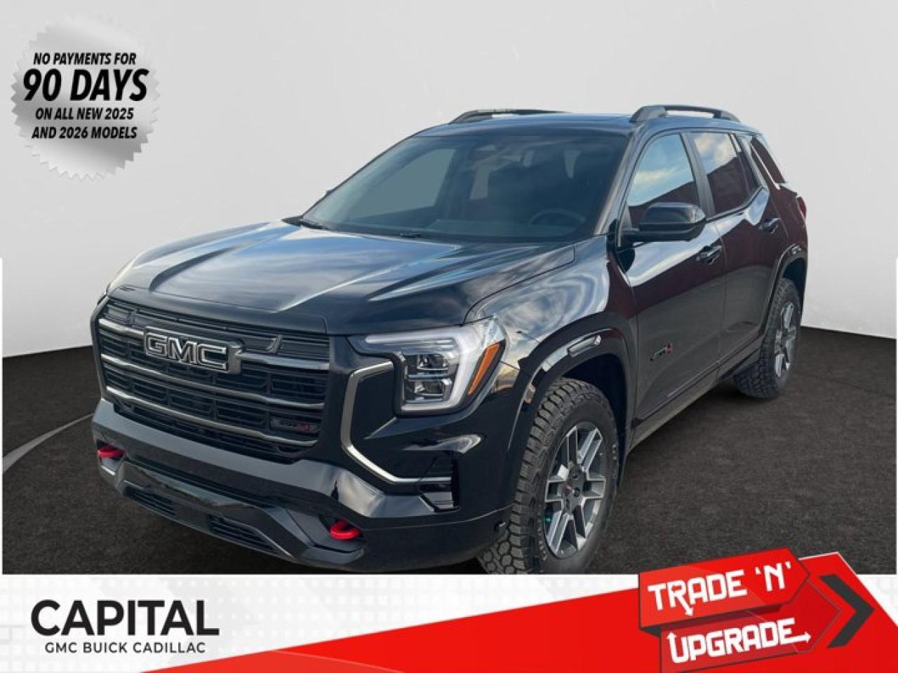 This 2026 GMC Terrain in Ebony Twilight Metallic is equipped with AWD and Turbocharged Gas I4 1.5L/-TBD- engine.From its striking C-shaped LED signature lighting to its stunning floating roof, this GMC Terrain has been refined on every level. With three distinctive options, every trim boasts its own distinctive grille that makes a lasting first impression and sets a bold tone for the rest of the vehicles exterior. Striking LED signature lighting on the taillamps complete Terrains bold design from front to back. Terrains interior seamlessly incorporates exterior design cues to create a cohesive look. Youll find a combination of bold styling, first-class comfort and plenty of space proving its as much about refinement as it is utility. Terrains interior features a standard leather wrapped steering wheel, real aluminum trim and soft-touch materials to enhance your driving experience and maximize comfort for both you and your passengers. A front-to-back flat load floor includes new fold-flat front-passenger and second-row seats so you can quickly go from accommodating people to utilizing every inch of cargo space. The GMC Terrain small SUV is engineered to meet the challenges drivers face every day  from various road surfaces to unexpected conditions. Advanced technology such as the Traction Select system allows you to switch between drive modes to make real-time adjustments based on those ever-changing driving situations. Terrain offers an available suite of intuitive driver-assist and safety technologies  so you can move with confidence in any direction.Check out this vehicles pictures, features, options and specs, and let us know if you have any questions. Helping find the perfect vehicle FOR YOU is our only priority.P.S...Sometimes texting is easier. Text (or call) 306-801-9090 for fast answers at your fingertips!Dealer License #914248Disclaimer: All prices are plus taxes & fees. See dealer for Details. Dealer Permit # 914248 See dealer for Details.