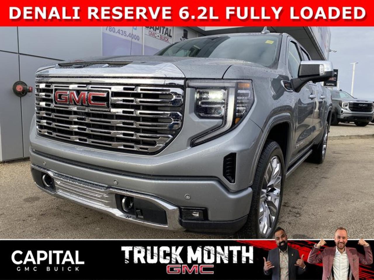 Check out this FULLY LOADED 2026 Sierra 1500 Crew Cab Denali with the RESERVE PACKAGE and the POWERFUL 6.2L V8 ENGINE. Equipped with a ton of options like Heated and Cooled Seats, Heated Steering, Body Color Arch Moldings, 360 CAM, Rear Streaming Camera Mirror, Heads-up Display, 22 Inch Wheels, Heated Rear Seats, Massive Touchscreen, Power Assist Steps, and so much more... CALL NOWAsk for the Internet Department for more information or book your test drive today! Text 825-445-0521 for fast answers at your fingertips!AMVIC Licensed Dealer - Licence Number B1044900Disclaimer: All prices are plus taxes and include all cash credits and loyalties. See dealer for details. AMVIC Licensed Dealer # B1044900