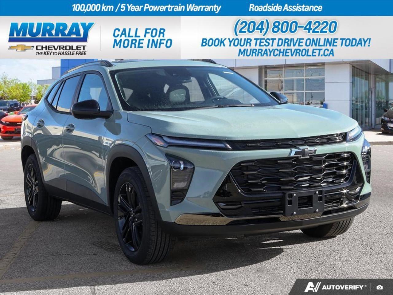 *SUNROOF PACKAGE* *ENGINE BLOCK HEATER* *TRANSMISSION 6-SPEED AUTOMATIC*  Experience the exhilarating drive of the 2026 Chevrolet Trax ACTIV in the vibrant Cacti Green. This sport utility vehicle, located in Winnipeg, is capable of delivering a lively performance with its ECOTEC 1.2L Turbocharged Gas 3-Cyl engine. The dynamic powertrain is paired with a seamless 6-speed automatic transmission, ensuring a smooth and responsive ride. Enjoy the added convenience of the power sunroof, allowing you to take in the open skies, while the wireless charging feature keeps your devices powered up effortlessly.  Inside, the Trax ACTIV features a sophisticated Jet Black with Artemis accents and EvoTex seat trim, providing both style and comfort. Safety and technology are at the forefront, with features like Lane Keeping Assist, Blind Spot Monitor, and Adaptive Cruise Control ensuring peace of mind on every journey. The Trax is equipped with modern amenities such as a Heated Steering Wheel and Smart Device Integration, making your driving experience both enjoyable and connected.  Dealer Permit #1740