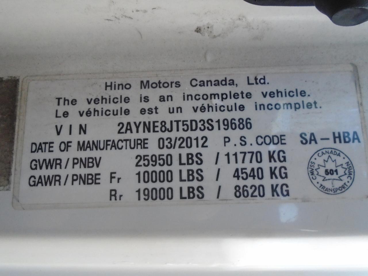 2013 Hino 268 Reefer Photo