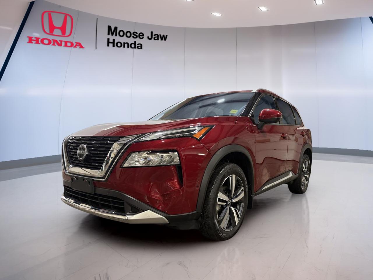 Experience advanced innovation and refined versatility with the 2023 Nissan Rogue Platinum, now available at Moose Jaw Honda. This used Rogue Platinum, finished in a sleek design, offers only 38,871 km on the odometer, ensuring you enjoy many more adventures ahead. With all-wheel drive and a turbocharged 1.5L engine, it delivers both confidence and efficiency for Canadian roads.

FEATURES OF THE Rogue Platinum  
»» Intelligent all-wheel drive for enhanced traction  
»» 1.5L DOHC direct injection turbocharged engine  
»» CVT transmission with paddle shifters  
»» Premium exterior and interior styling details  

TRUCK FEATURES  
»» All-wheel drive capability for rougher terrain  
»» Turbocharged engine for responsive performance  
»» High ground clearance for confident driving  
»» Versatile utility for daily and weekend needs  

ADVANCED SAFETY FEATURES  
»» Comprehensive airbag system for occupant protection  
»» Traction control for stable handling  
»» Advanced braking systems for secure stops  
»» Rearview camera for safer reversing  

PERFORMANCE AND EFFICIENCY  
»» 1.5L turbocharged engine delivers spirited power  
»» CVT with paddle shifters for smooth shifts  
»» All-wheel drive adapts to changing conditions  
»» Impressive fuel efficiency for its class  

COMFORT AND CONVENIENCE  
»» Spacious cabin with adjustable seating  
»» Dual-zone automatic climate control  
»» Ample legroom for all passengers  
»» Keyless entry and push-button start  

TECHNONOLGY AND CONNECTIVITY  
»» Touchscreen infotainment system  
»» Bluetooth hands-free calling and audio  
»» Multiple USB charging ports  
»» Advanced driver information display  

CARGO SPACE  
»» Flexible split-folding rear seats  
»» Generous cargo capacity for gear  
»» Flat load floor for easy packing  
»» Underfloor storage for valuables  

WHAT OTHER OWNERS LIKE  
»» Smooth and quiet ride quality  
»» Advanced safety and driver assistance features  
»» User-friendly infotainment system  
»» Versatile cargo and passenger space  

This 2023 Nissan Rogue Platinums VIN is: JN8BT3DD7PW318367.