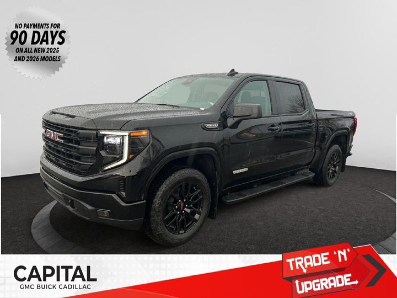 This 2026 GMC Sierra 1500 in Onyx Black is equipped with 4WD and Gas V8 5.3L/325 engine.The Next Generation Sierra redefines what it means to drive a pickup. The redesigned for 2019 Sierra 1500 boasts all-new proportions with a larger cargo box and cabin. It also shaves weight over the 2018 model through the use of a lighter boxed steel frame and extensive use of aluminum in the hood, tailgate, and doors.To help improve the hitching and towing experience, the available ProGrade Trailering System combines intelligent technologies to offer an in-vehicle Trailering App, a companion to trailering features in the myGMC app and multiple high-definition camera views.GMC has altered the pickup landscape with groundbreaking innovation that includes features such as available Rear Camera Mirror and available Multicolour Heads-Up Display that puts key vehicle information low on the windshield. Innovative safety features such as HD Surround Vision and Lane Change Alert with Side Blind Zone alert will also help you feel confident and in control in the Next Generation Seirra.Key features of the Sierra Elevation include: Monochromatic look with black grille and vertical recovery hooks, 20 gloss black painted-aluminum wheels, Available x31 Off-Road package with integrated dual exhaust and all-terrain tires, Keyless open and start, and LED cargo box lighting.Check out this vehicles pictures, features, options and specs, and let us know if you have any questions. Helping find the perfect vehicle FOR YOU is our only priority.P.S...Sometimes texting is easier. Text (or call) 306-801-9090 for fast answers at your fingertips!Dealer License #914248Disclaimer: All prices are plus taxes & fees. See dealer for Details. Dealer Permit # 914248 See dealer for Details.