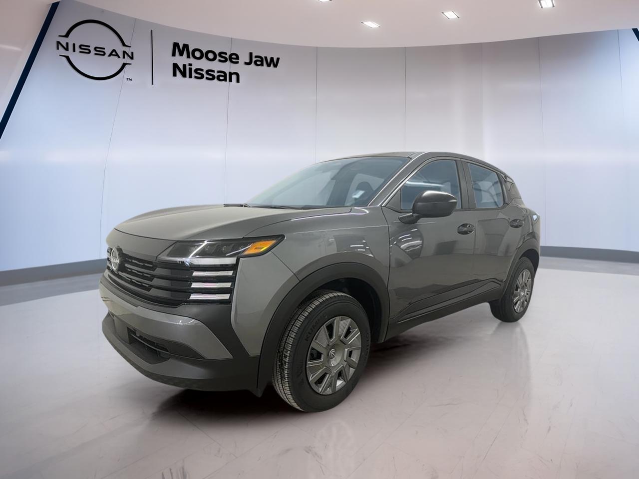 Experience the confidence and style of the brand new 2026 Nissan Kicks S, now available at Moose Jaw Nissan in Moose Jaw. This compact SUV stands out with its dark grey exterior and modern black interior, offering a fresh and dynamic look. With an automatic transmission, the Kicks S is designed for easy city driving and everyday versatility.

TRUCK FEATURES
»» Compact crossover with SUV-inspired stance
»» Elevated ground clearance for urban adventures
»» Versatile hatchback design for flexible cargo
»» Nimble handling for tight city streets

ADVANCED SAFETY FEATURES
»» Automatic emergency braking with pedestrian detection
»» Lane departure warning for added awareness
»» Rearview camera for confident reversing
»» Intelligent driver alertness monitoring system

PERFORMANCE AND EFFICIENCY
»» Efficient four-cylinder engine for daily commutes
»» Continuously variable automatic transmission (CVT)
»» Front-wheel drive for responsive handling
»» Balanced ride for comfort and control

COMFORT AND CONVENIENCE
»» Spacious seating for up to five passengers
»» Air conditioning for year-round comfort
»» Tilt and telescopic steering wheel adjustment
»» Power windows and door locks for easy access

TECHNOLOGY AND CONNECTIVITY
»» Seven-inch touchscreen display for easy control
»» Bluetooth hands-free phone system
»» USB port for device charging and music
»» Integrated audio controls on steering wheel

CARGO SPACE
»» Flexible rear seats for expanded cargo room
»» Deep rear cargo area for larger items
»» Low lift-over height for easy loading
»» Multiple storage compartments for organization

WHAT OTHER OWNERS LIKE
»» Excellent fuel efficiency for city driving
»» User-friendly infotainment and controls
»» Comfortable ride quality in daily use
»» Bold styling and compact size for urban life

This 2026 Nissan Kicks Ss VIN is: 3N8AP6BB8TL331700.
