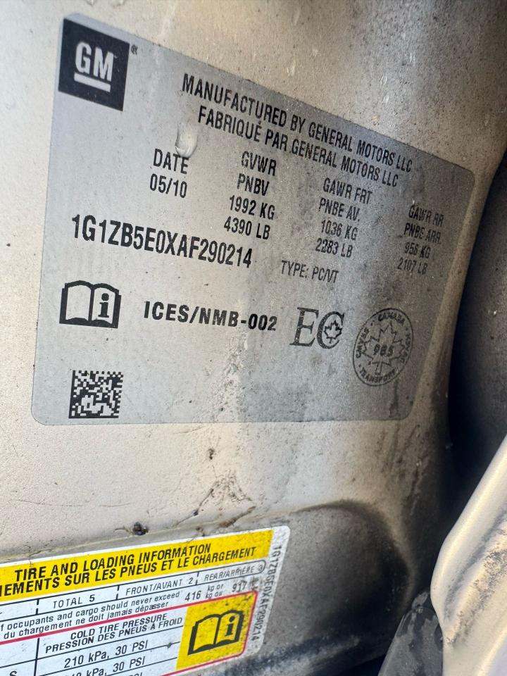 2010 Chevrolet Malibu LS, 4 CYL, AUTO, LOW KMS, ONLY 40,000KMS, CERT Photo