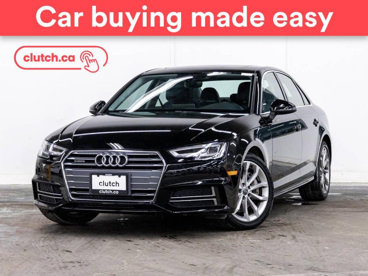 Used 2018 Audi A4 Progressiv AWD w/ Apple CarPlay & Android Auto, Power Moonroof, Heated Front Seats for sale in Toronto, ON