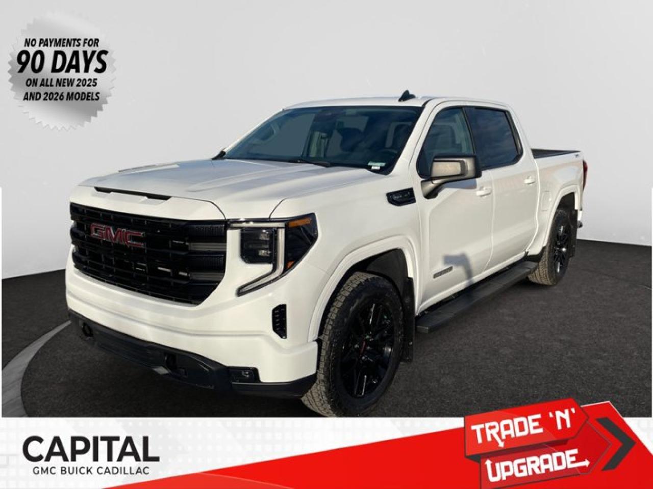 This 2026 GMC Sierra 1500 in Summit White is equipped with 4WD and Gas V8 5.3L/325 engine.The Next Generation Sierra redefines what it means to drive a pickup. The redesigned for 2019 Sierra 1500 boasts all-new proportions with a larger cargo box and cabin. It also shaves weight over the 2018 model through the use of a lighter boxed steel frame and extensive use of aluminum in the hood, tailgate, and doors.To help improve the hitching and towing experience, the available ProGrade Trailering System combines intelligent technologies to offer an in-vehicle Trailering App, a companion to trailering features in the myGMC app and multiple high-definition camera views.GMC has altered the pickup landscape with groundbreaking innovation that includes features such as available Rear Camera Mirror and available Multicolour Heads-Up Display that puts key vehicle information low on the windshield. Innovative safety features such as HD Surround Vision and Lane Change Alert with Side Blind Zone alert will also help you feel confident and in control in the Next Generation Seirra.Key features of the Sierra Elevation include: Monochromatic look with black grille and vertical recovery hooks, 20 gloss black painted-aluminum wheels, Available x31 Off-Road package with integrated dual exhaust and all-terrain tires, Keyless open and start, and LED cargo box lighting.Check out this vehicles pictures, features, options and specs, and let us know if you have any questions. Helping find the perfect vehicle FOR YOU is our only priority.P.S...Sometimes texting is easier. Text (or call) 306-801-9090 for fast answers at your fingertips!Dealer License #914248Disclaimer: All prices are plus taxes & fees. See dealer for Details. Dealer Permit # 914248 See dealer for Details.