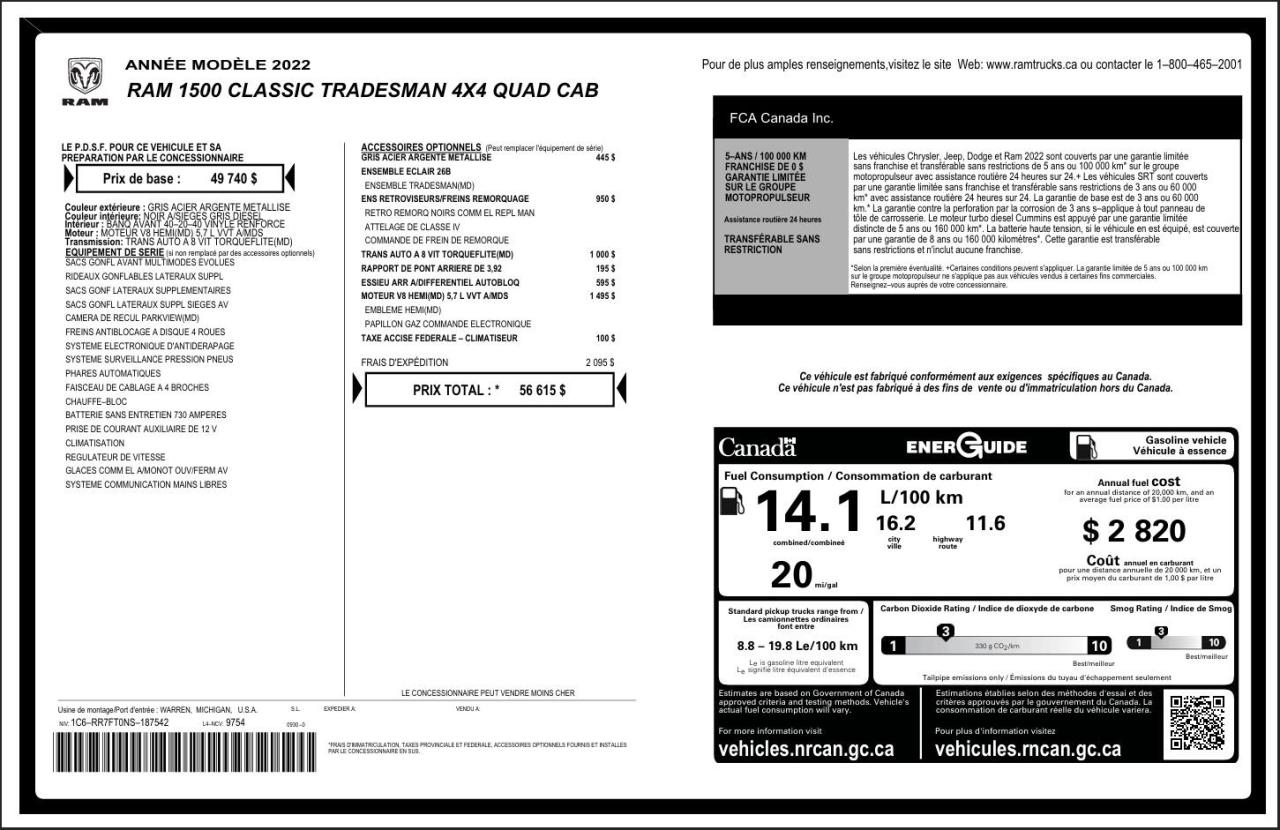 2022 RAM 1500 5.7L 4x4 V8 | LEATHER | NO ACCIDENTS Photo